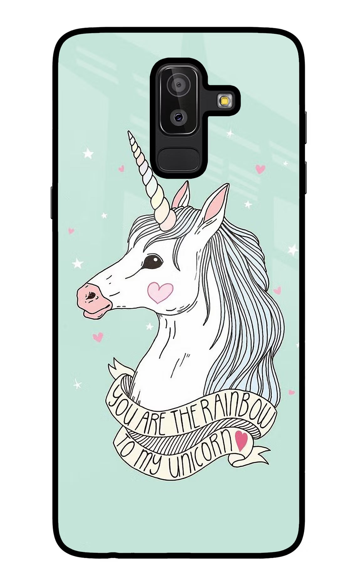 Unicorn Wallpaper Samsung J8 Back Cover - Unicorn Wallpaper Samsung J8 Glass Case Back Cover by Casekaro Unicorn Wallpaper Samsung J8 Glass Case Back Cover by Casekaro