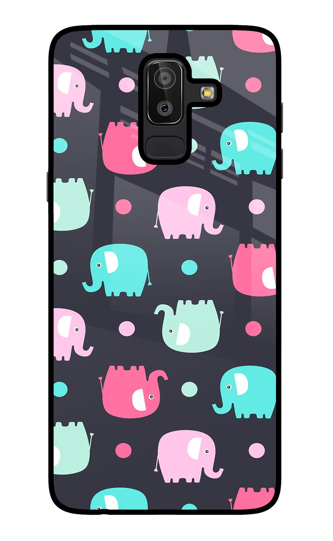 Elephants Samsung J8 Glass Case - Elephants Samsung J8 Glass Case Elephants Samsung J8 Glass Case