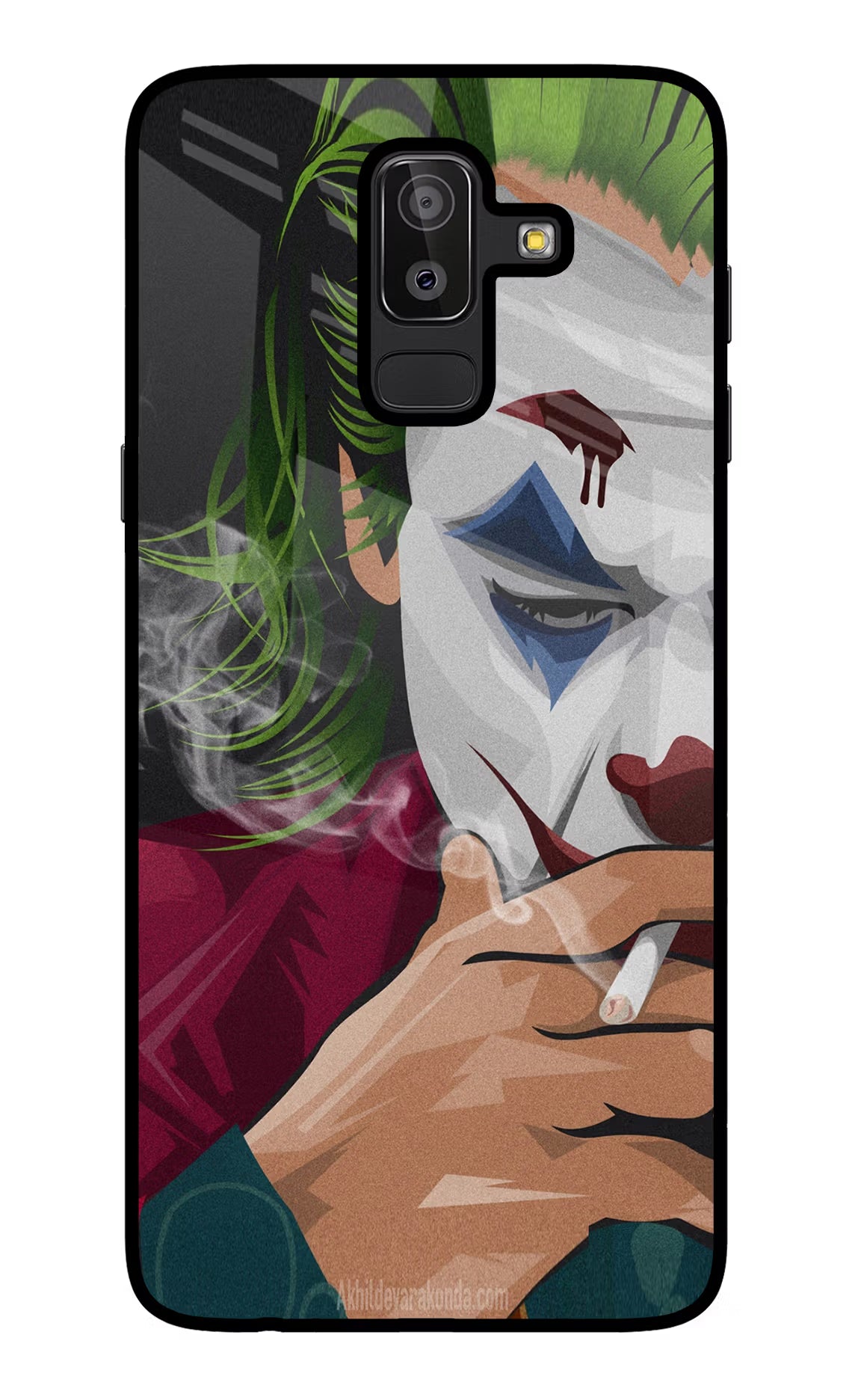 Joker Smoking Samsung J8 Back Cover - Joker Smoking Samsung J8 Glass Case Back Cover by Casekaro Joker Smoking Samsung J8 Glass Case Back Cover by Casekaro