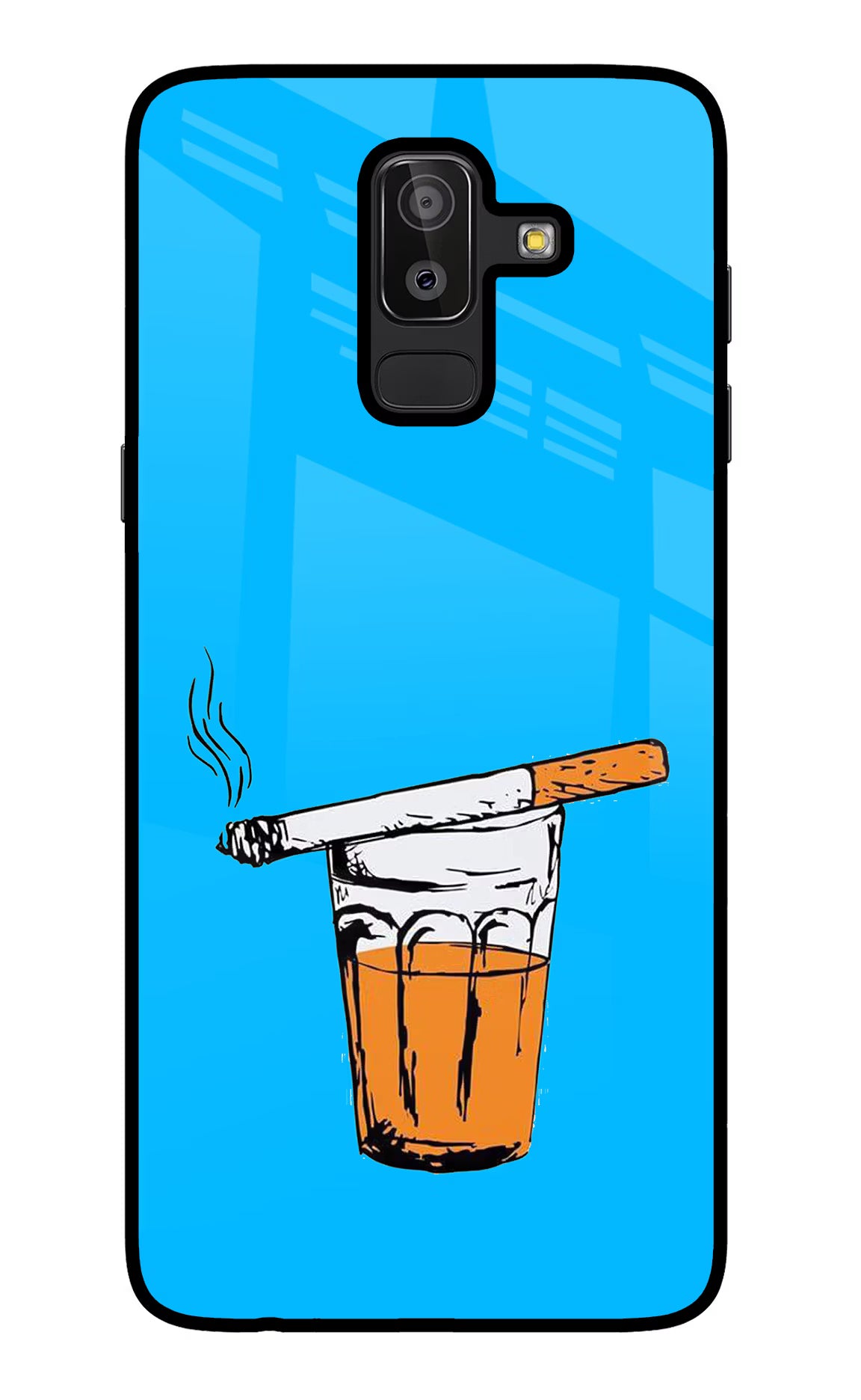 Chai Sutta Samsung J8 Back Cover - Chai Sutta Samsung J8 Glass Case Back Cover by Casekaro Chai Sutta Samsung J8 Glass Case Back Cover by Casekaro