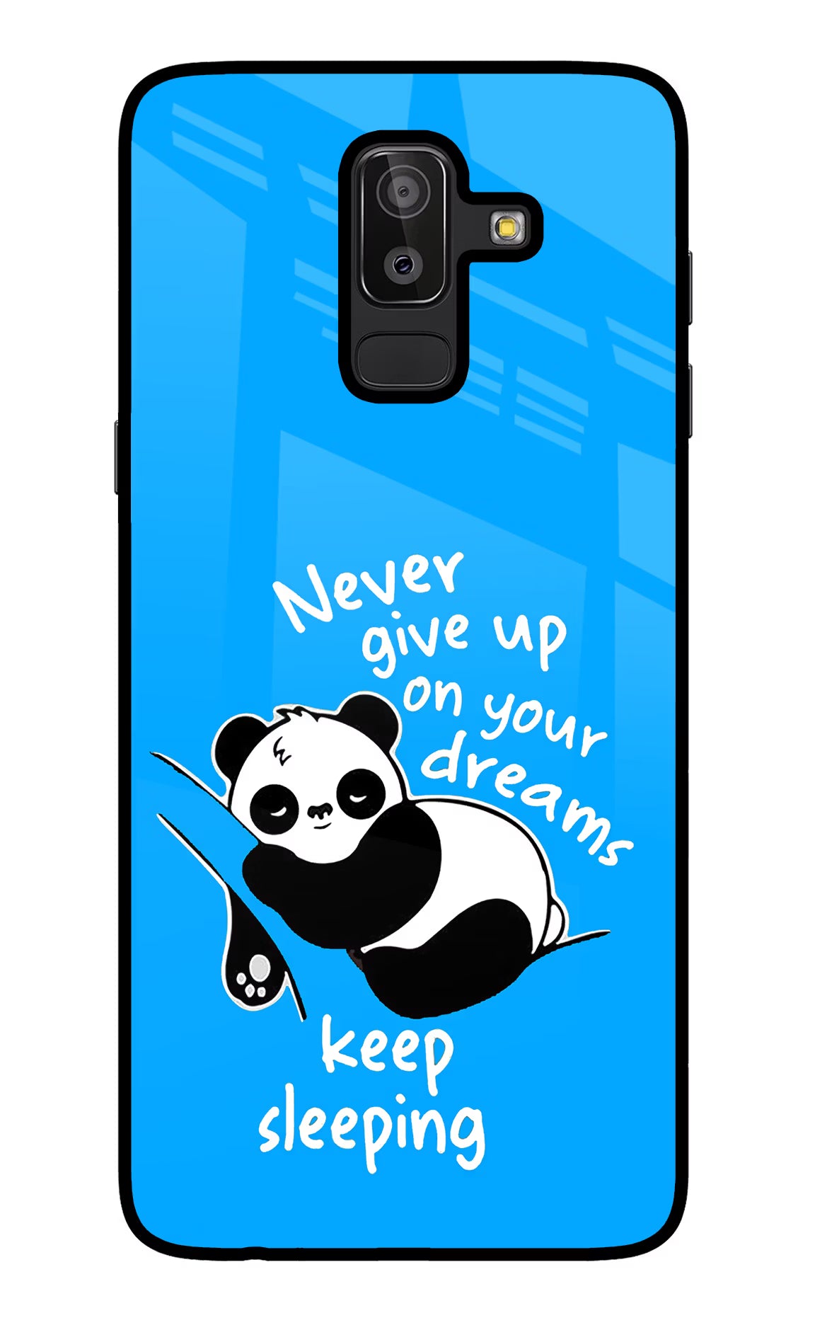 Keep Sleeping Samsung J8 Back Cover - Keep Sleeping Samsung J8 Glass Case Back Cover by Casekaro Keep Sleeping Samsung J8 Glass Case Back Cover by Casekaro
