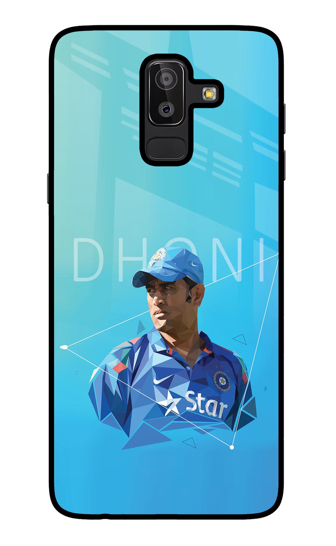 Dhoni Artwork Samsung J8 Back Cover - Dhoni Artwork Samsung J8 Glass Case Back Cover by Casekaro Dhoni Artwork Samsung J8 Glass Case Back Cover by Casekaro
