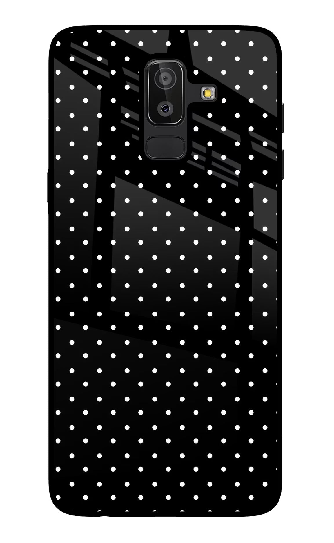 White Dots Samsung J8 Back Cover - White Dots Samsung J8 Glass Case Back Cover by Casekaro White Dots Samsung J8 Glass Case Back Cover by Casekaro
