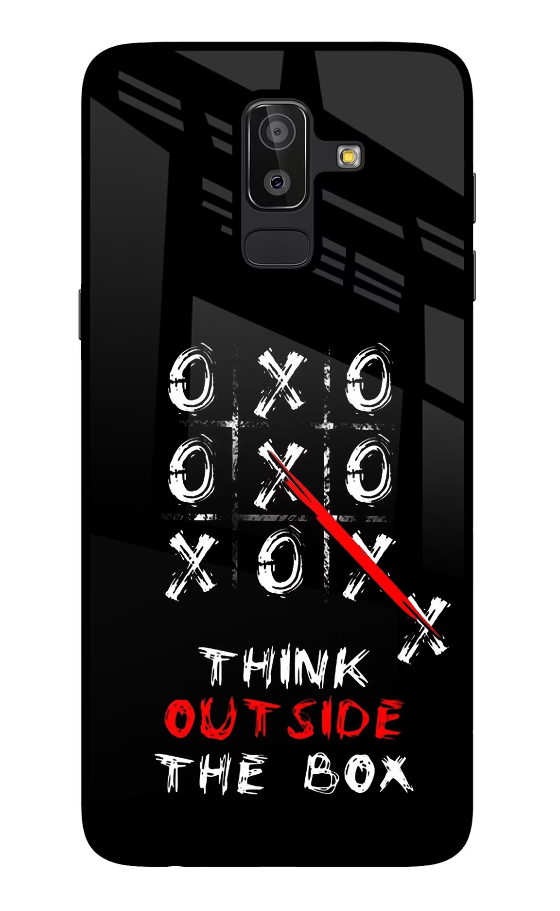 Think out of the BOX Samsung J8 Glass Case - Think out of the BOX Samsung J8 Glass Case Think out of the BOX Samsung J8 Glass Case