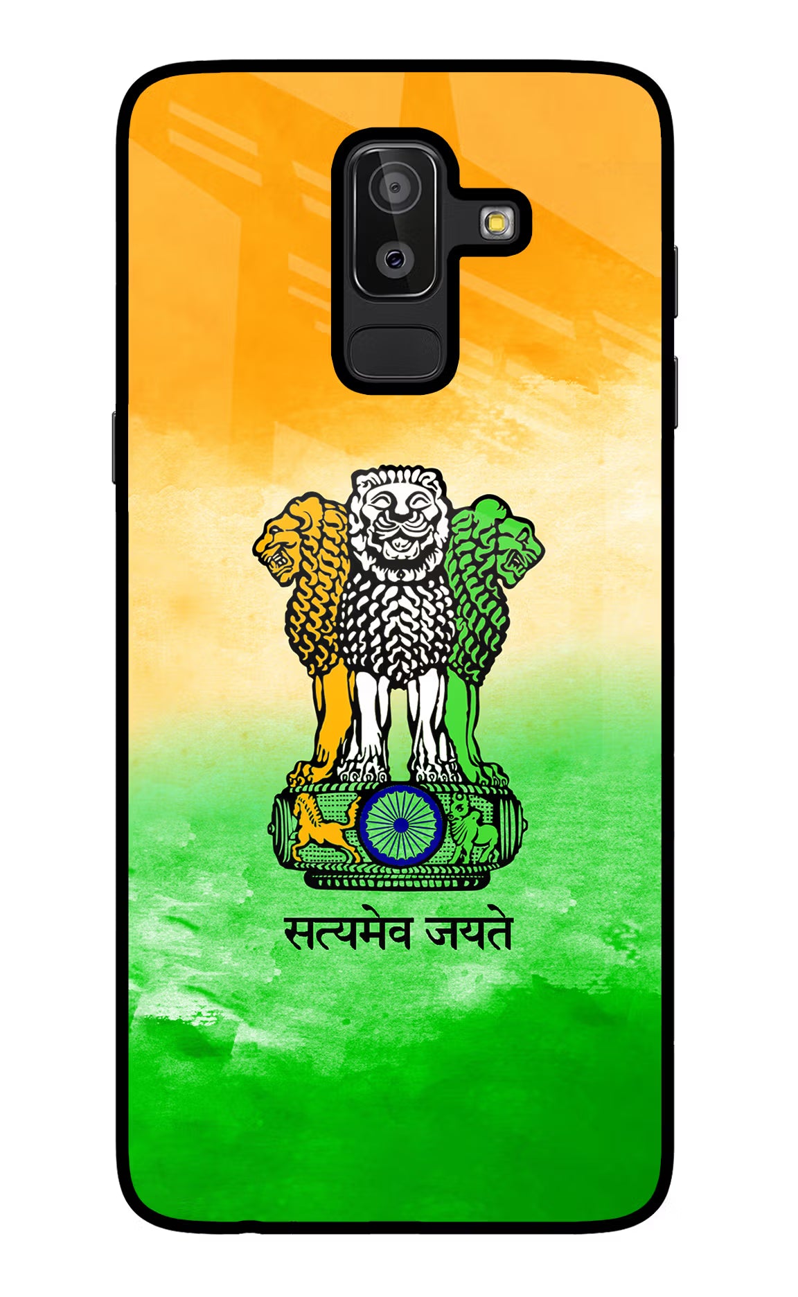 Satyamev Jayate Flag Samsung J8 Back Cover - Satyamev Jayate Flag Samsung J8 Glass Case Back Cover by Casekaro Satyamev Jayate Flag Samsung J8 Glass Case Back Cover by Casekaro