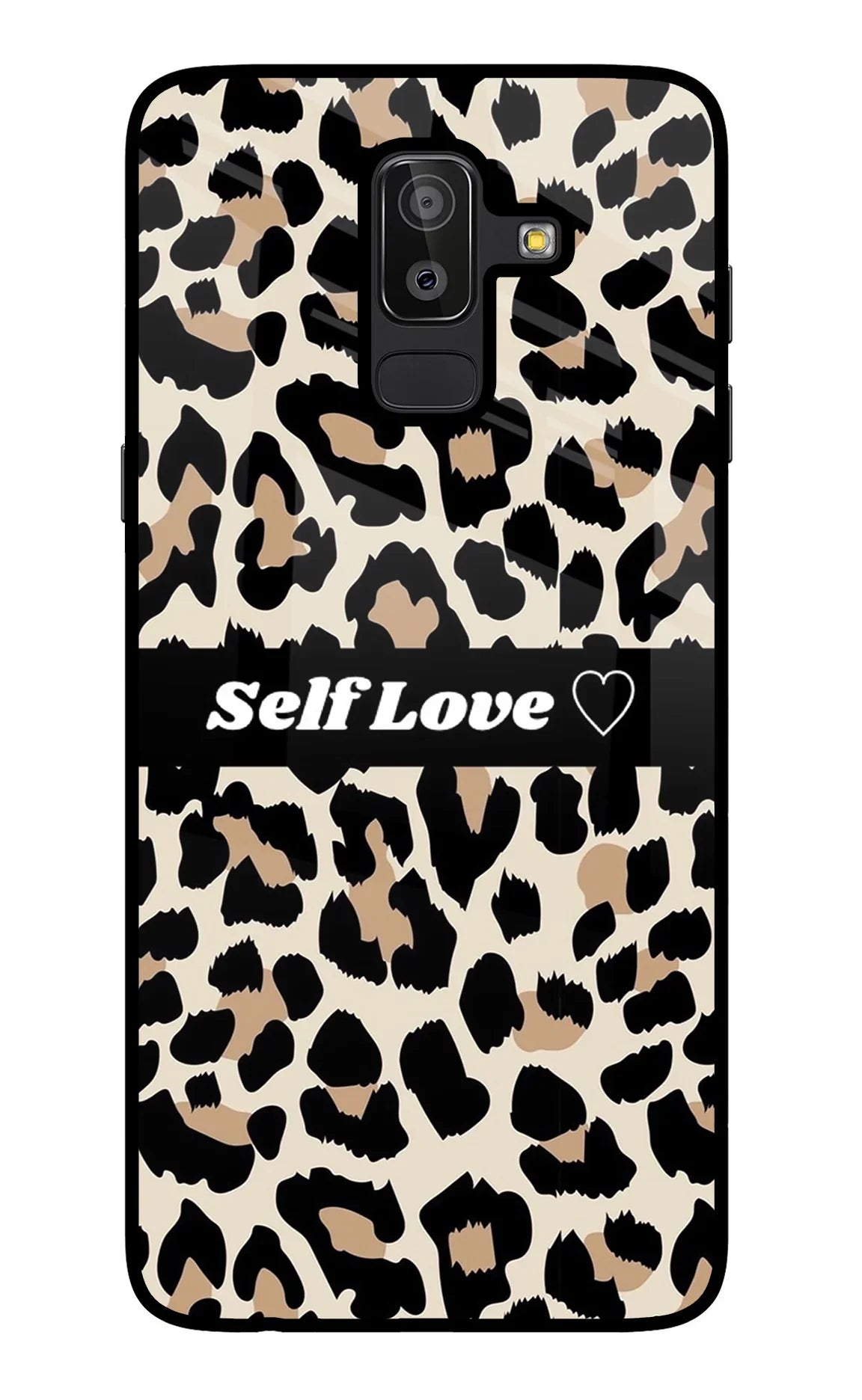 Leopard Print Self Love Samsung J8 Glass Case - Leopard Print Self Love Samsung J8 Glass Case Leopard Print Self Love Samsung J8 Glass Case