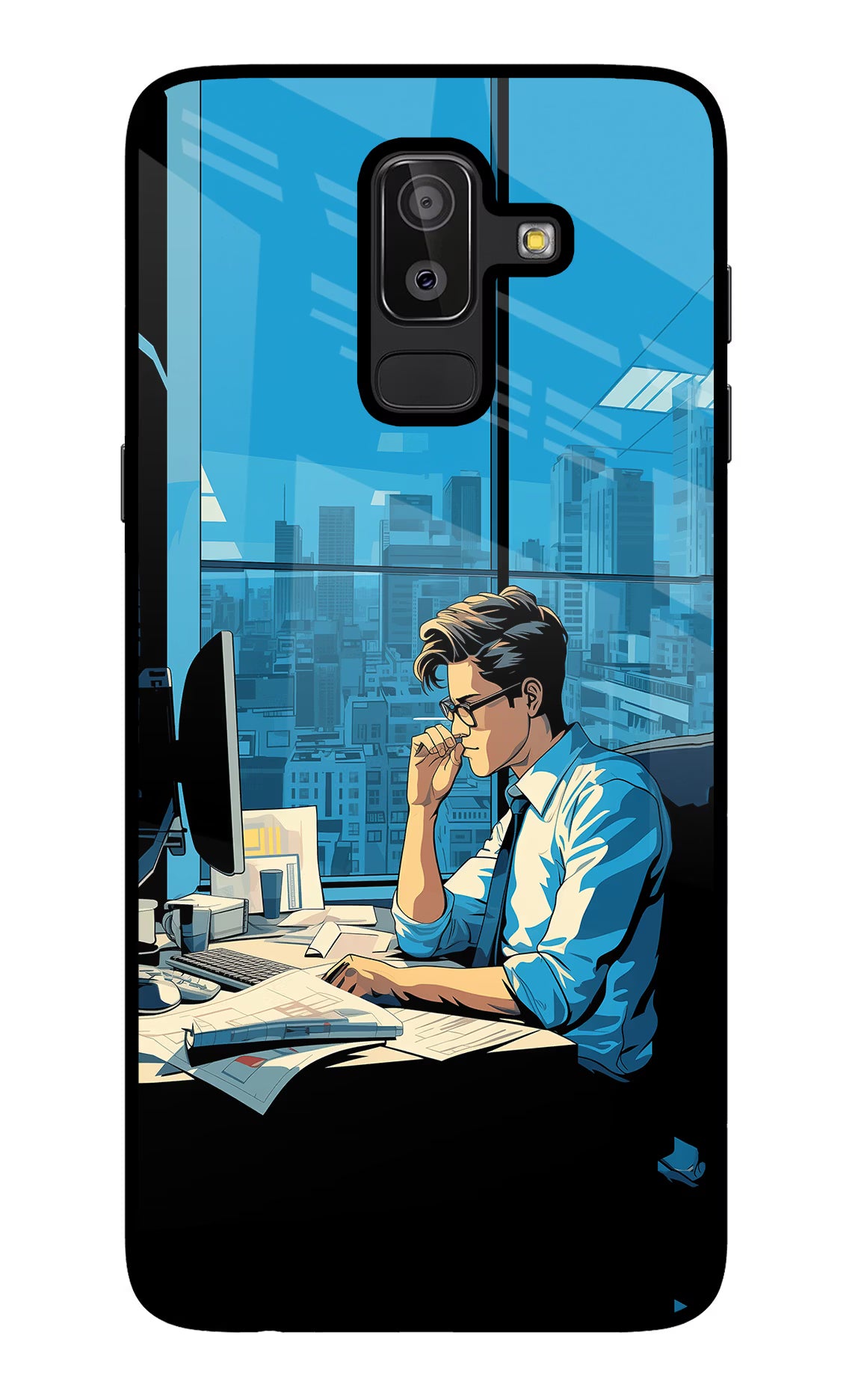 Focused Hustler (AI Generated) Samsung J8 Glass Case - Focused Hustler (AI Generated) Samsung J8 Glass Case Focused Hustler (AI Generated) Samsung J8 Glass Case