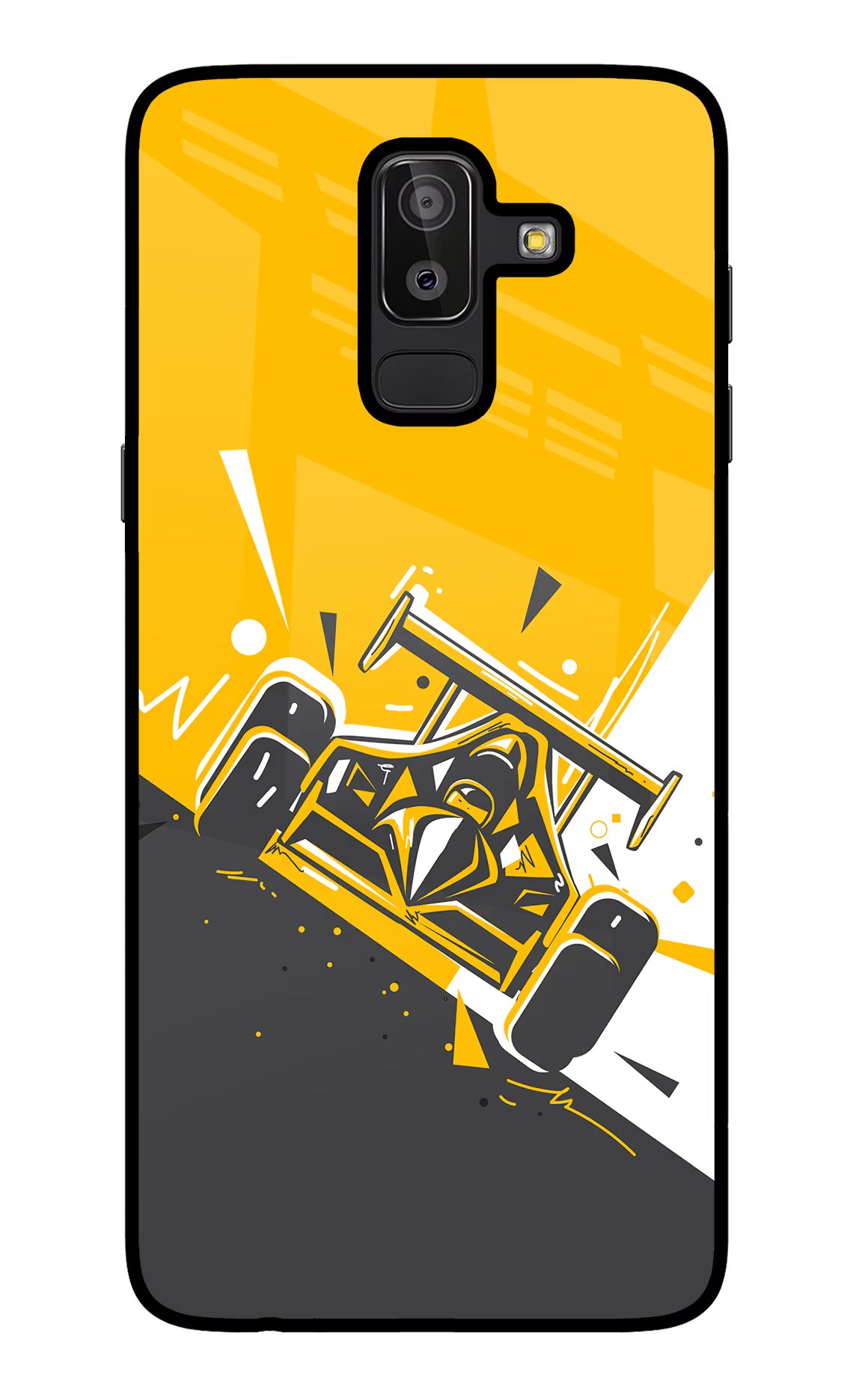 Track King Samsung J8 Back Cover - Track King Samsung J8 Glass Case Back Cover by Casekaro Track King Samsung J8 Glass Case Back Cover by Casekaro