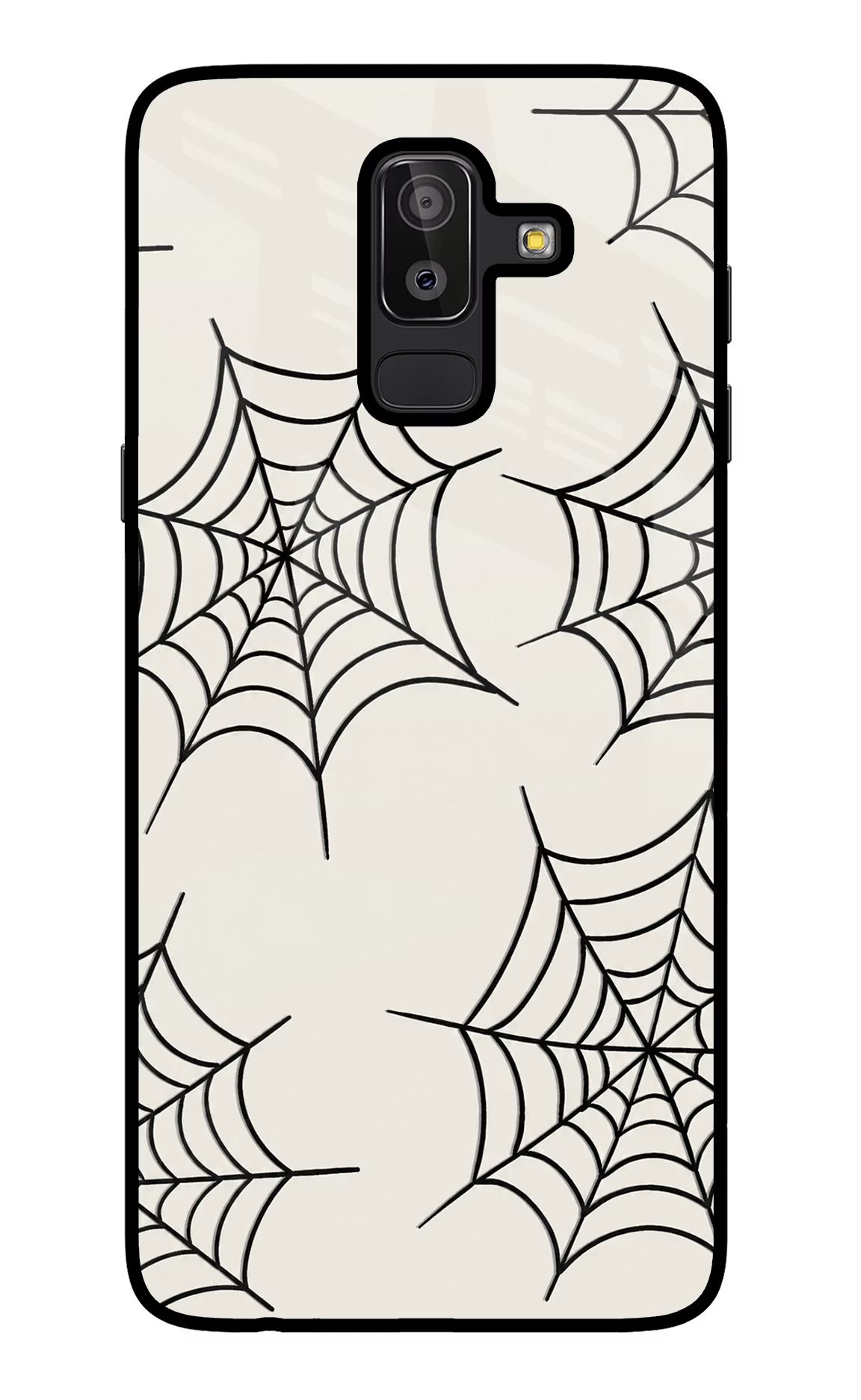 Spider Web Samsung J8 Glass Case - Spider Web Samsung J8 Glass Case Spider Web Samsung J8 Glass Case