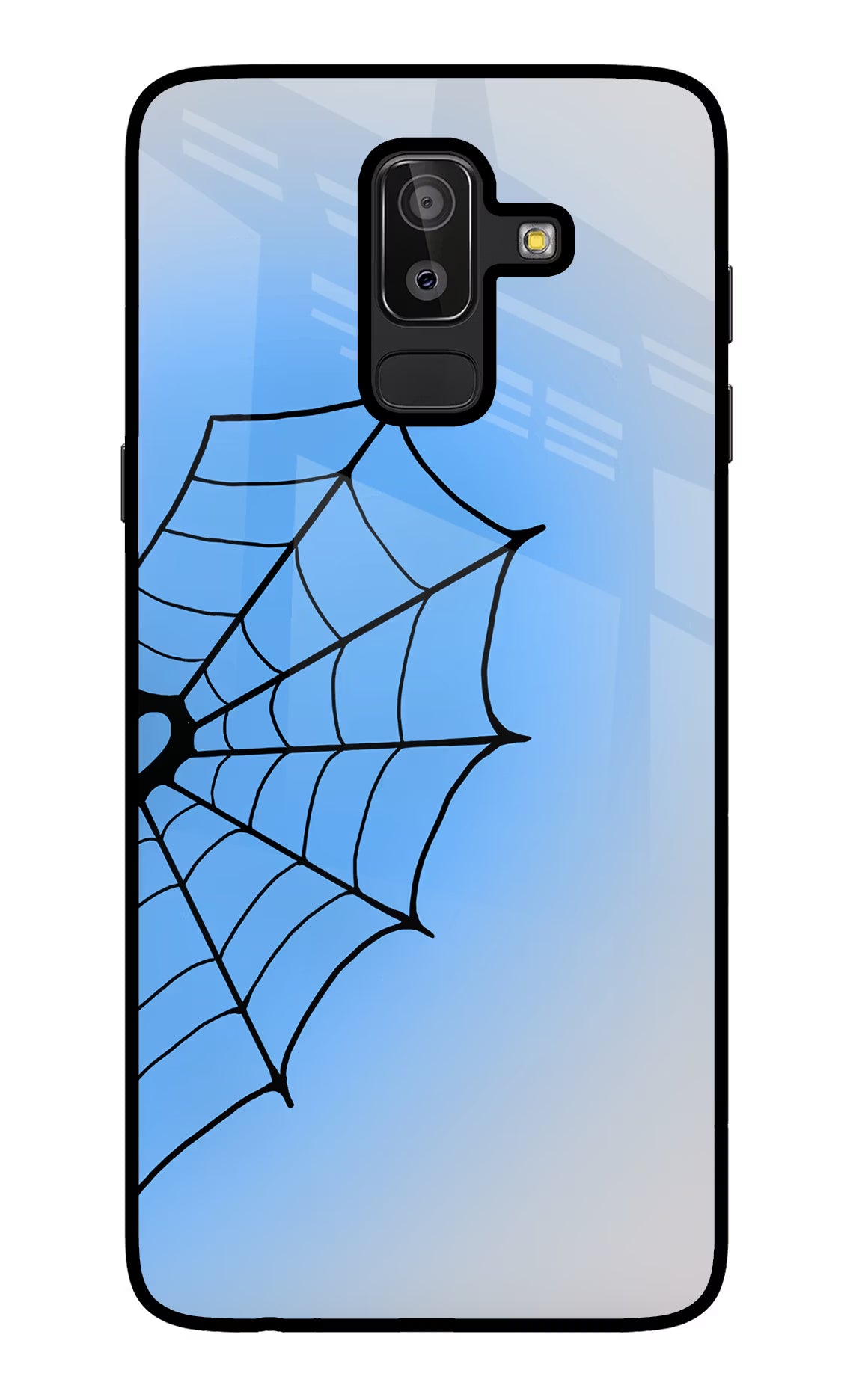 Blue Web Samsung J8 Glass Case - Blue Web Samsung J8 Glass Case Blue Web Samsung J8 Glass Case