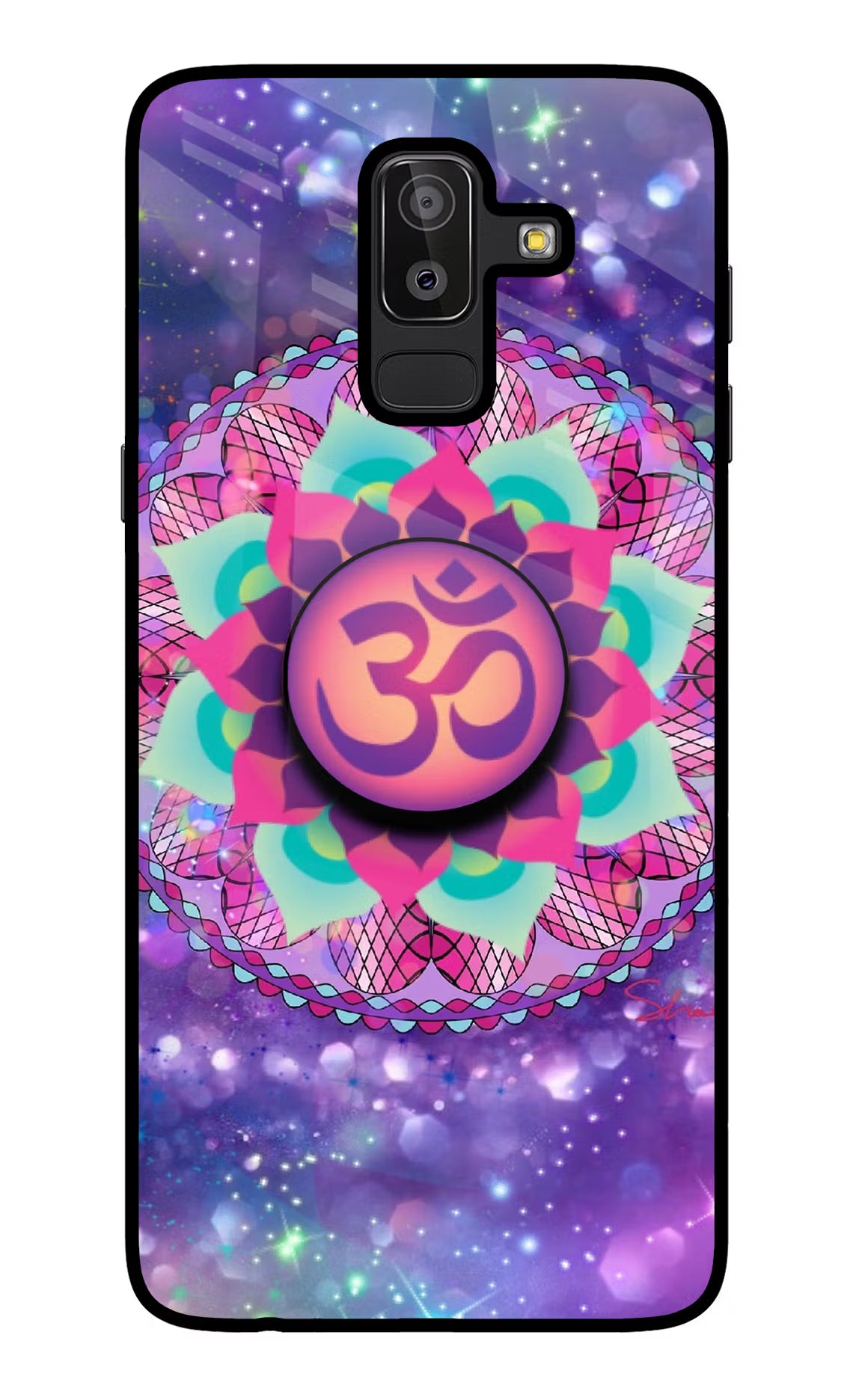 Om Purple Samsung J8 Glass Case - Om Purple Samsung J8 Glass Case Om Purple Samsung J8 Glass Case