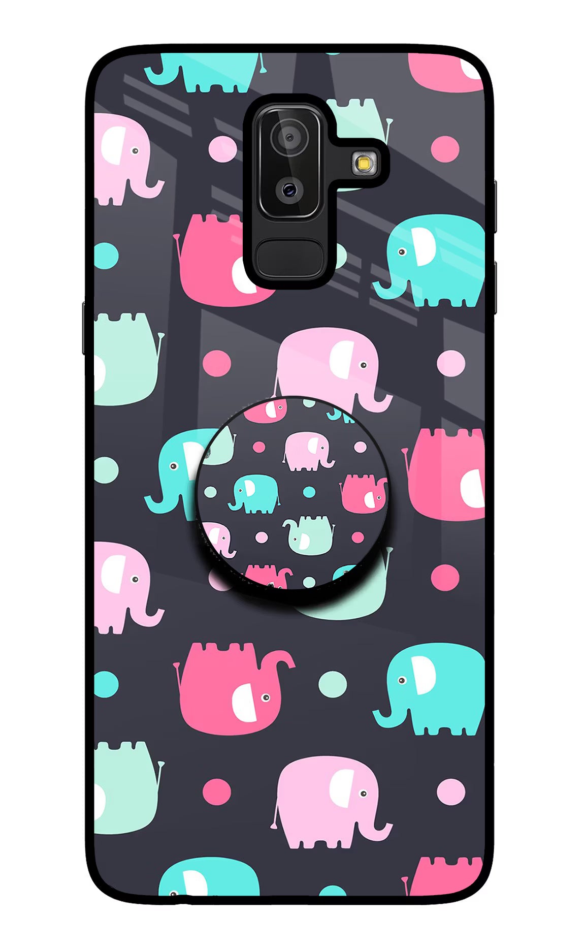 Baby Elephants Samsung J8 Glass Case - Baby Elephants Samsung J8 Glass Case Baby Elephants Samsung J8 Glass Case