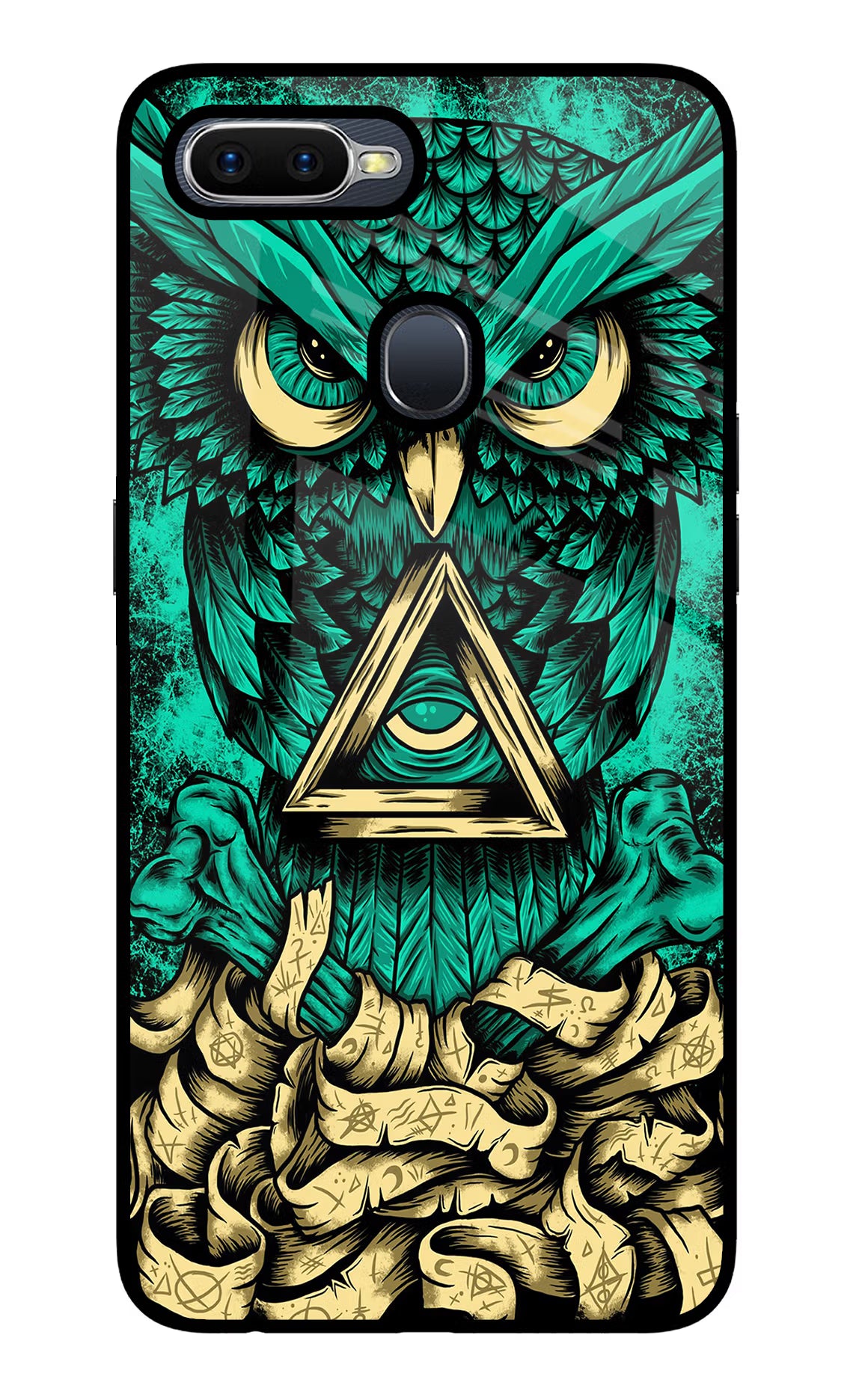 Green Owl Oppo F9/F9 Pro Glass Case - Green Owl Oppo F9/F9 Pro Glass Case Green Owl Oppo F9/F9 Pro Glass Case