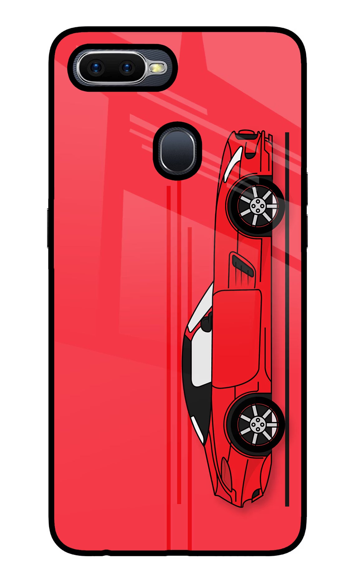 Red Velocity Oppo F9/F9 Pro Glass Case - Red Velocity Oppo F9/F9 Pro Glass Case Red Velocity Oppo F9/F9 Pro Glass Case