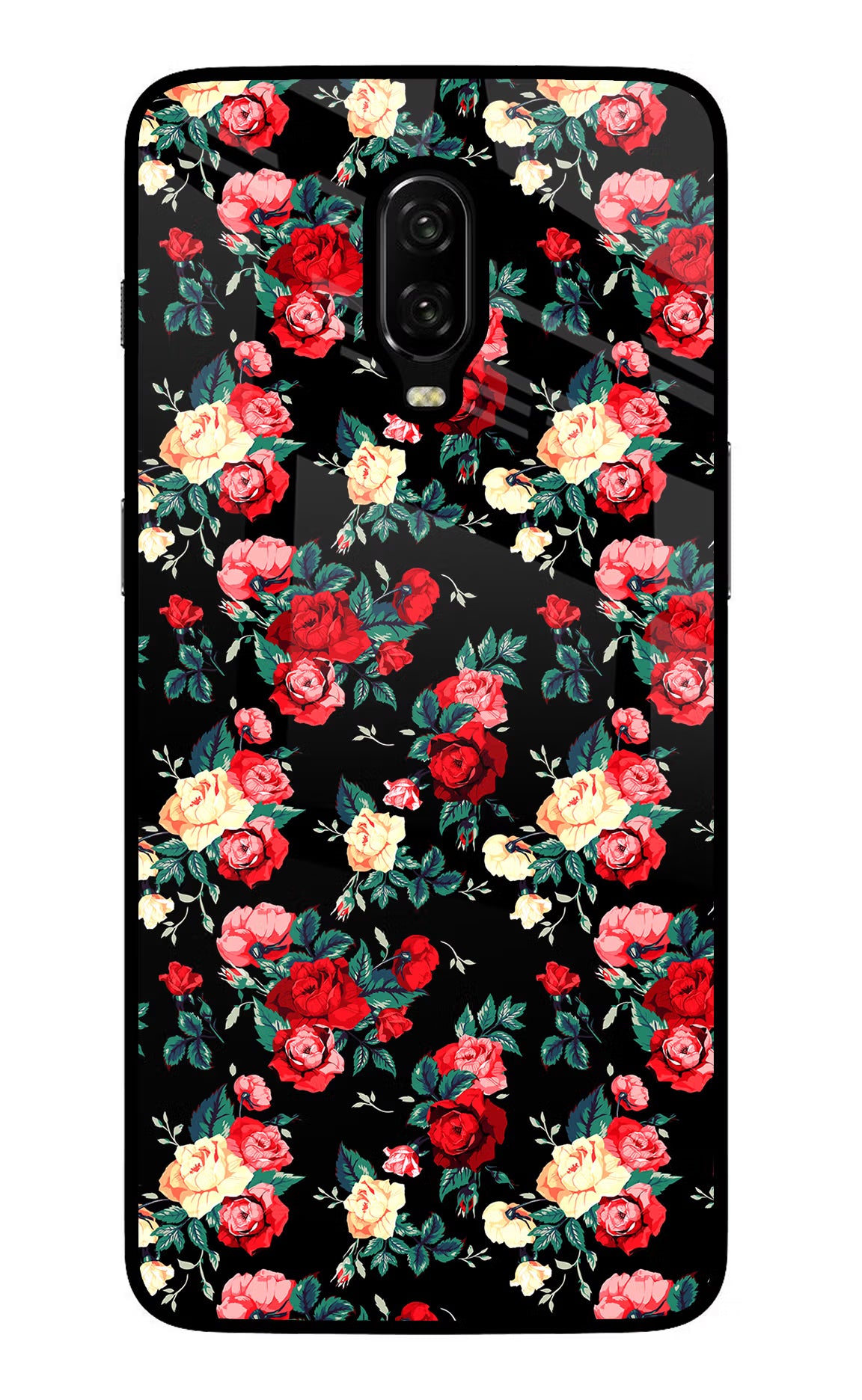 Rose Pattern Oneplus 6T Glass Case - Rose Pattern Oneplus 6T Glass Case Rose Pattern Oneplus 6T Glass Case