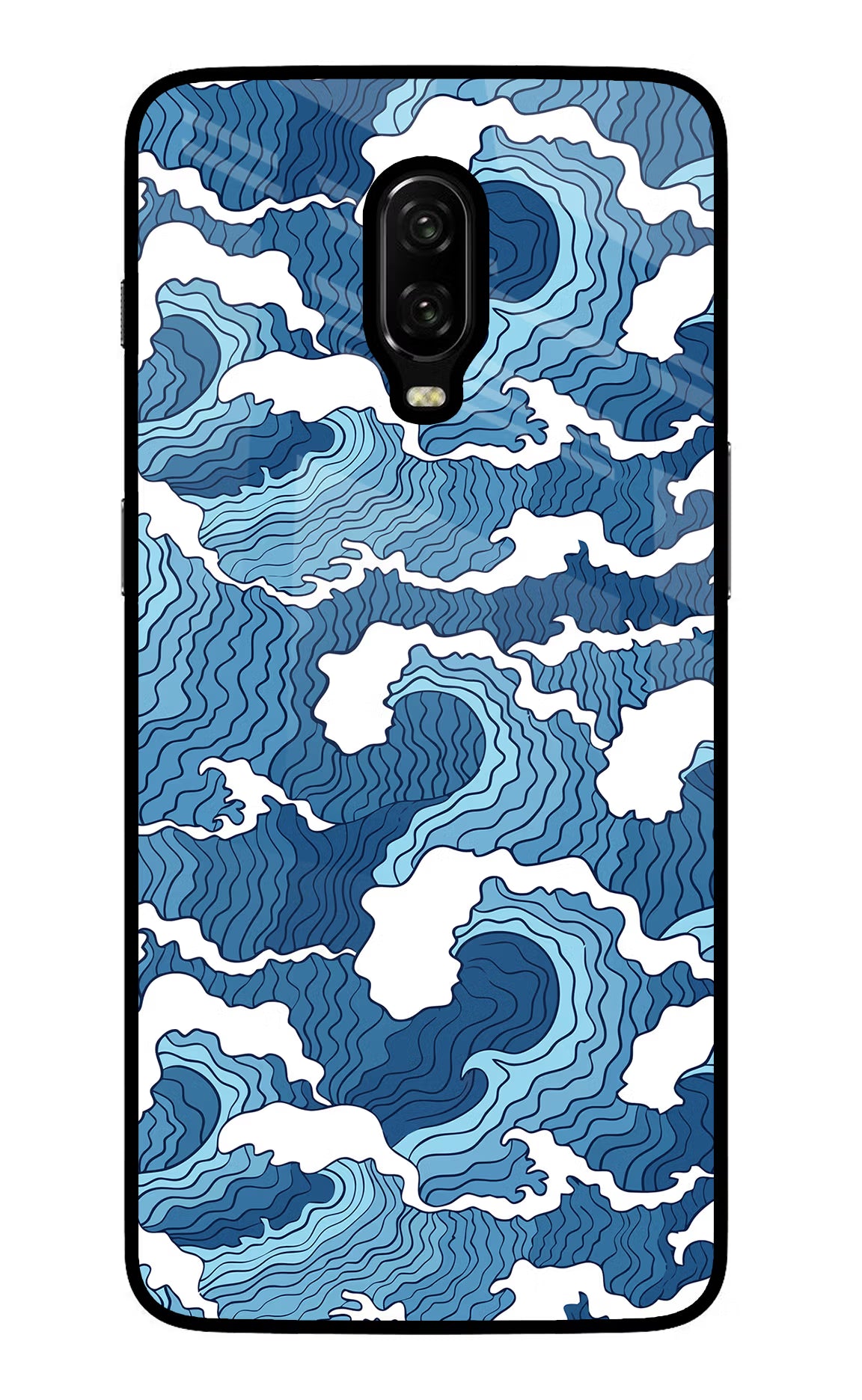 Blue Waves Oneplus 6T Glass Case - Blue Waves Oneplus 6T Glass Case Blue Waves Oneplus 6T Glass Case