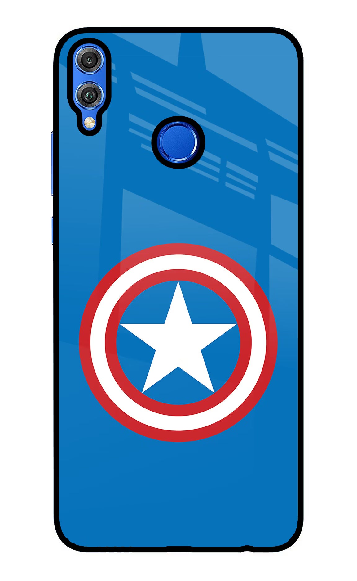 Captain America Logo Honor 8X Back Cover - Captain America Logo Honor 8X Glass Case Back Cover by Casekaro Captain America Logo Honor 8X Glass Case Back Cover by Casekaro