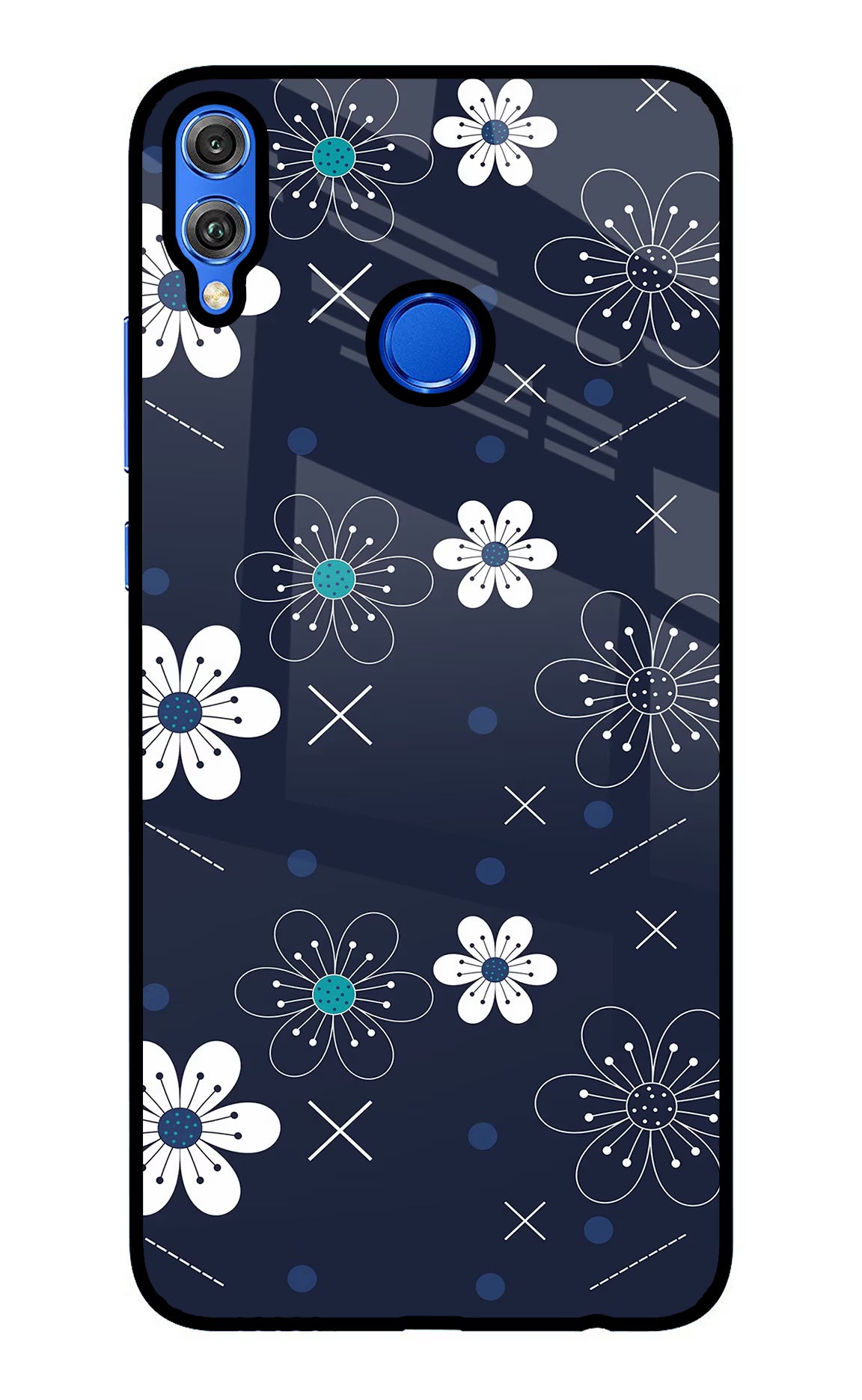 Flowers Honor 8X Back Cover - Flowers Honor 8X Glass Case Back Cover by Casekaro Flowers Honor 8X Glass Case Back Cover by Casekaro