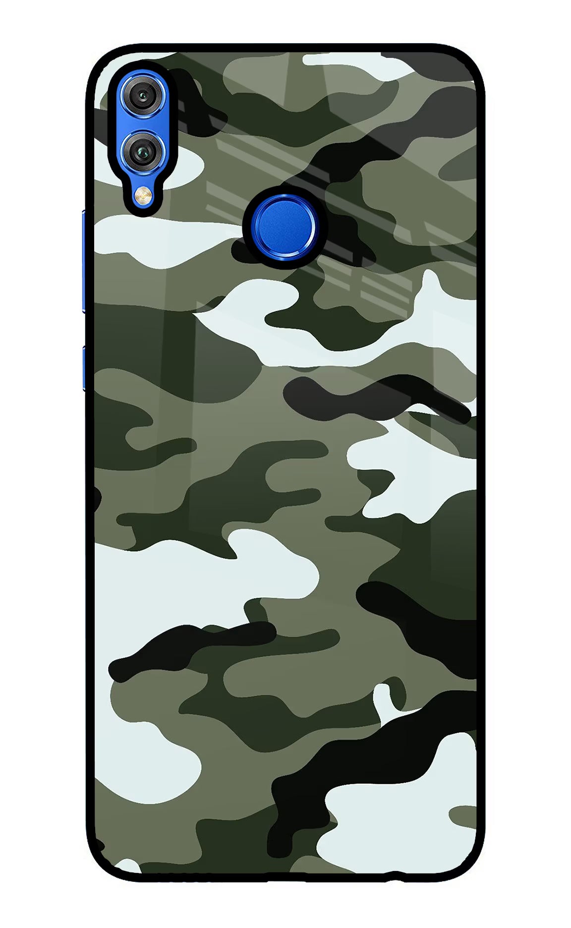 Camouflage Honor 8X Back Cover - Camouflage Honor 8X Glass Case Back Cover by Casekaro Camouflage Honor 8X Glass Case Back Cover by Casekaro
