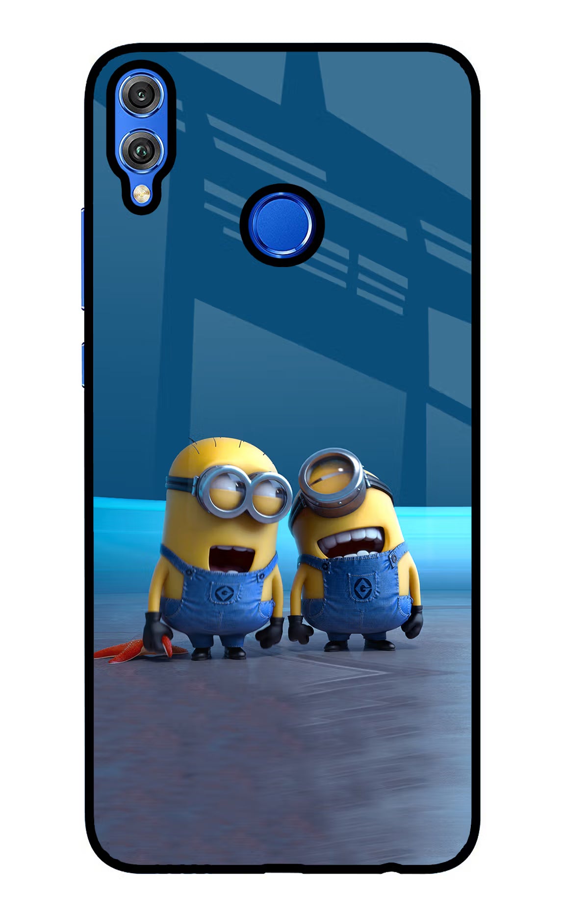 Minion Laughing Honor 8X Back Cover - Minion Laughing Honor 8X Glass Case Back Cover by Casekaro Minion Laughing Honor 8X Glass Case Back Cover by Casekaro