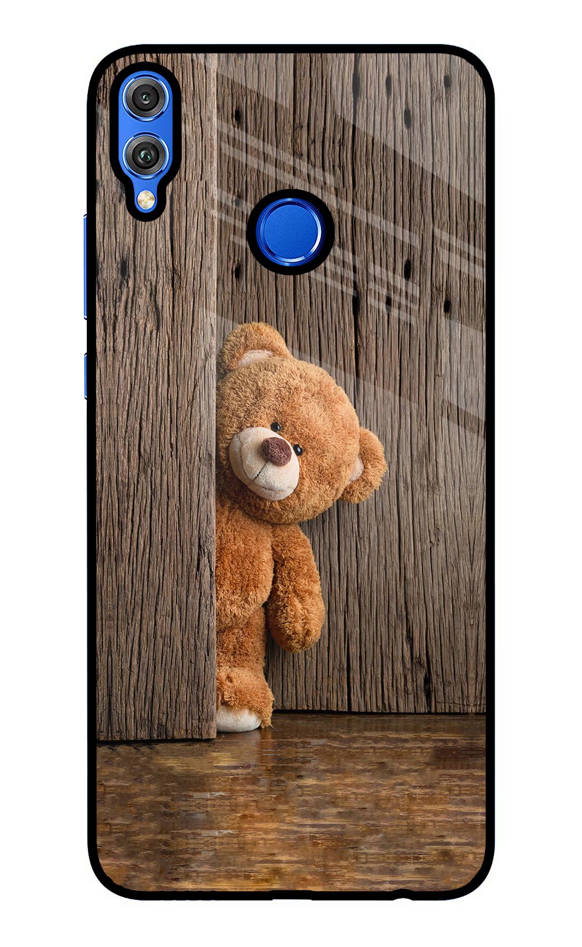 Teddy Wooden Honor 8X Back Cover - Teddy Wooden Honor 8X Glass Case Back Cover by Casekaro Teddy Wooden Honor 8X Glass Case Back Cover by Casekaro