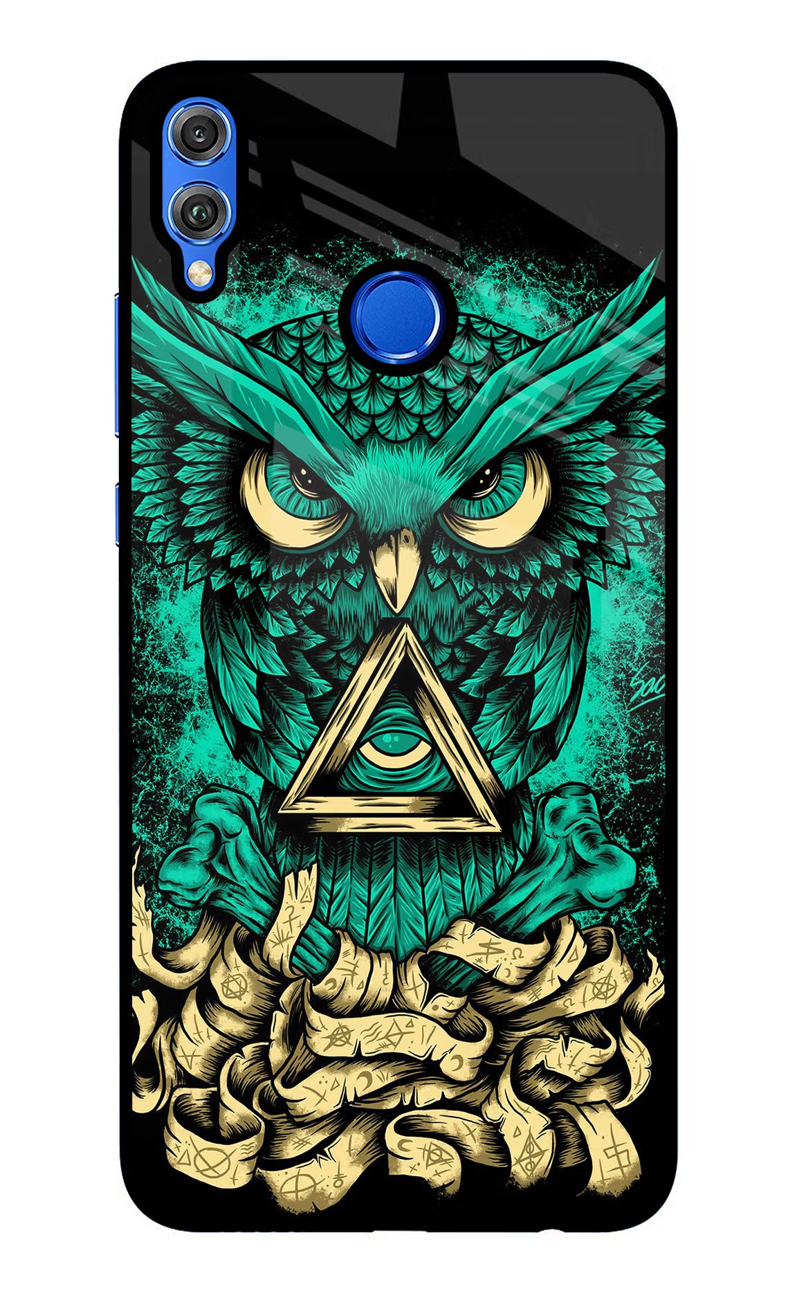 Green Owl Honor 8X Back Cover - Green Owl Honor 8X Glass Case Back Cover by Casekaro Green Owl Honor 8X Glass Case Back Cover by Casekaro