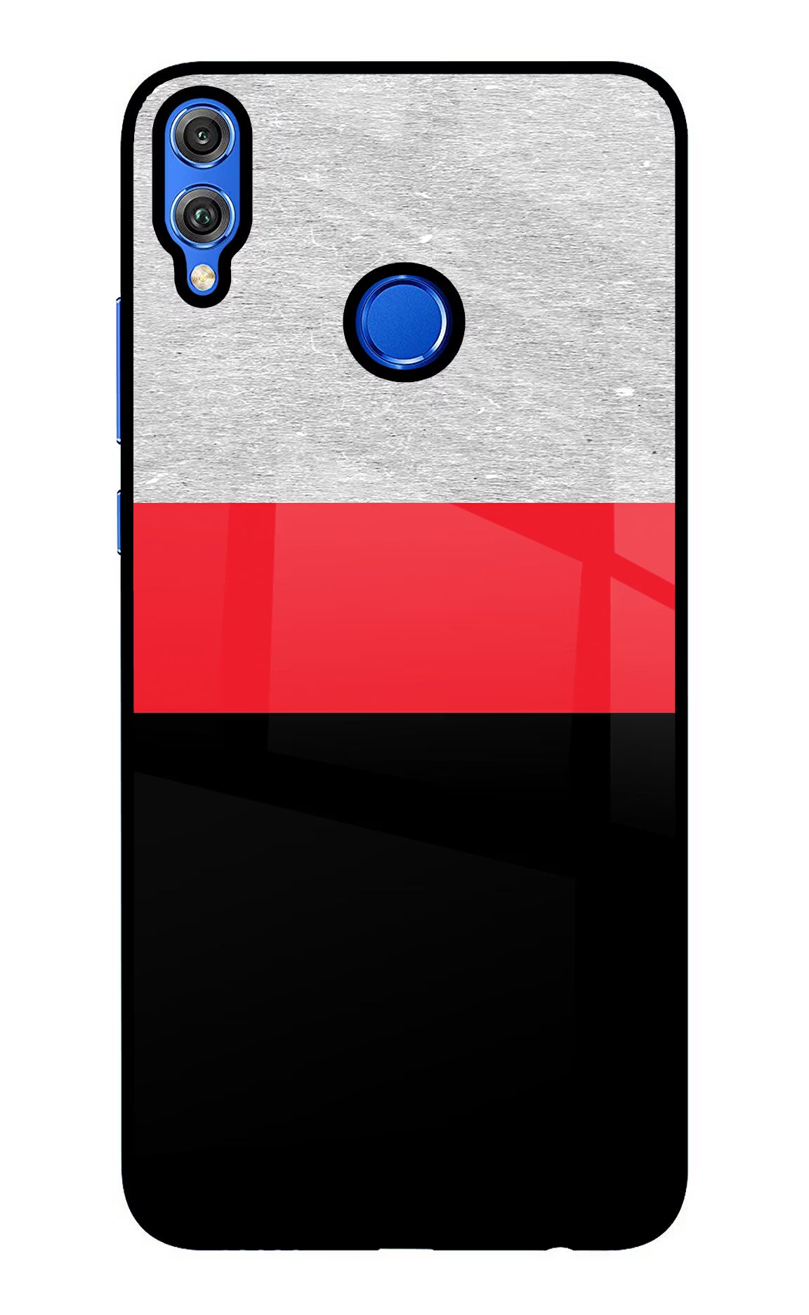 Tri Color Pattern Honor 8X Back Cover - Tri Color Pattern Honor 8X Glass Case Back Cover by Casekaro Tri Color Pattern Honor 8X Glass Case Back Cover by Casekaro