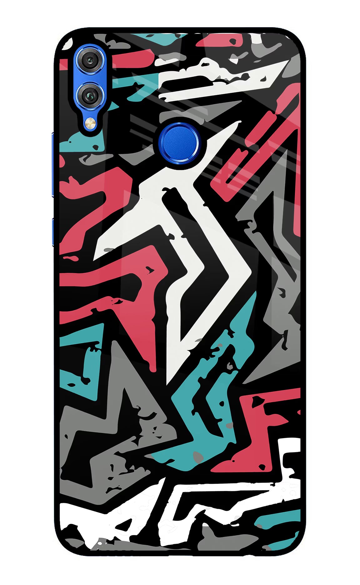 Geometric Graffiti Honor 8X Back Cover - Geometric Graffiti Honor 8X Glass Case Back Cover by Casekaro Geometric Graffiti Honor 8X Glass Case Back Cover by Casekaro