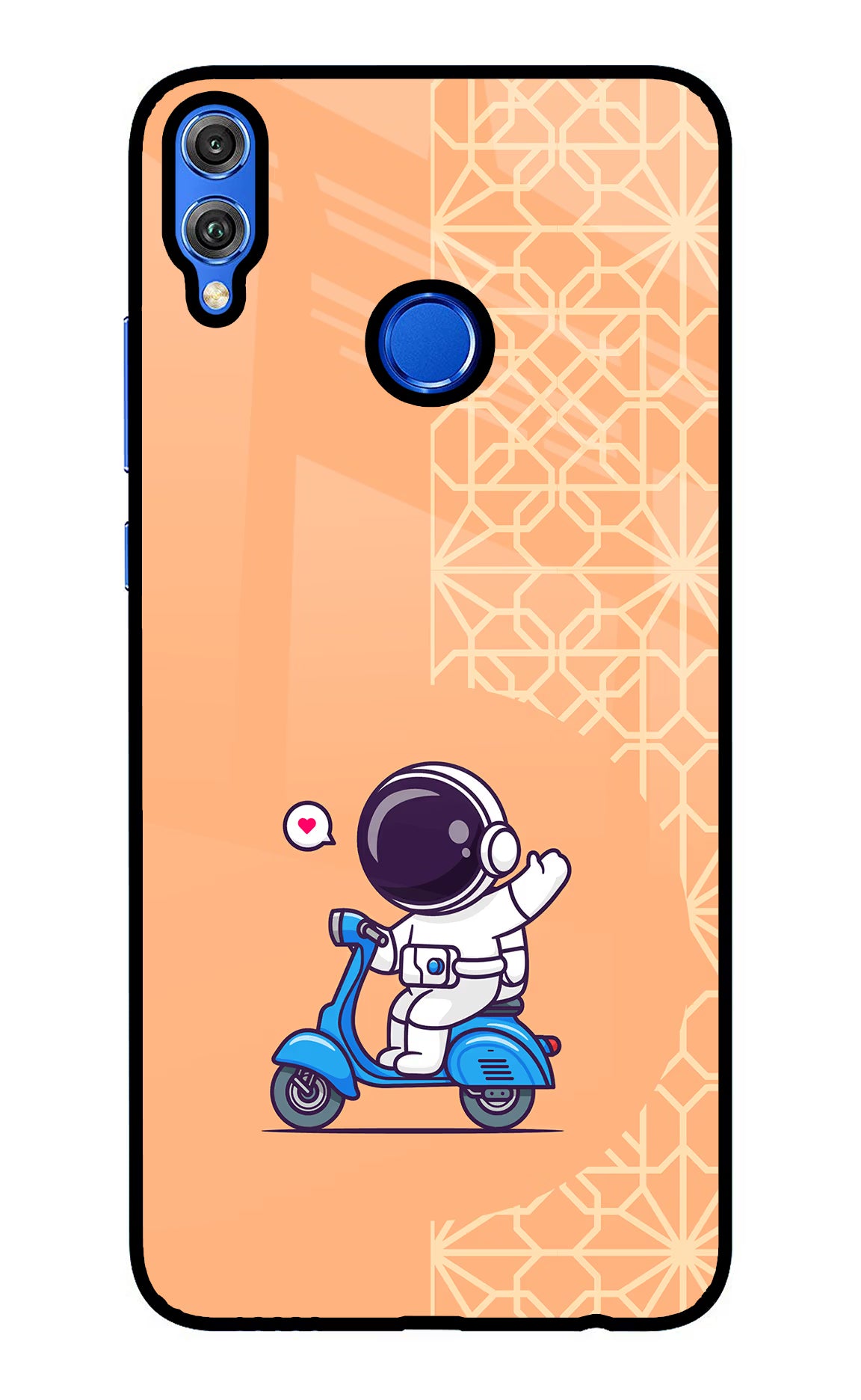 Cute Astronaut Riding Honor 8X Back Cover - Cute Astronaut Riding Honor 8X Glass Case Back Cover by Casekaro Cute Astronaut Riding Honor 8X Glass Case Back Cover by Casekaro