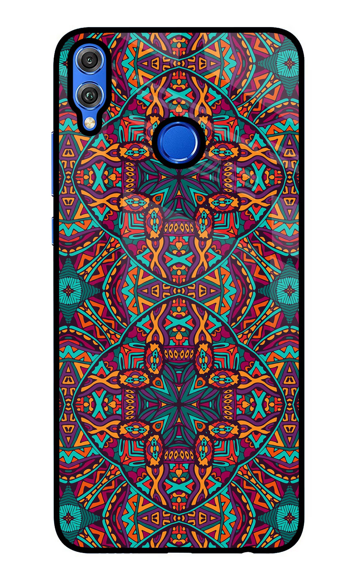 Colour Mandala Honor 8X Back Cover - Colour Mandala Honor 8X Glass Case Back Cover by Casekaro Colour Mandala Honor 8X Glass Case Back Cover by Casekaro