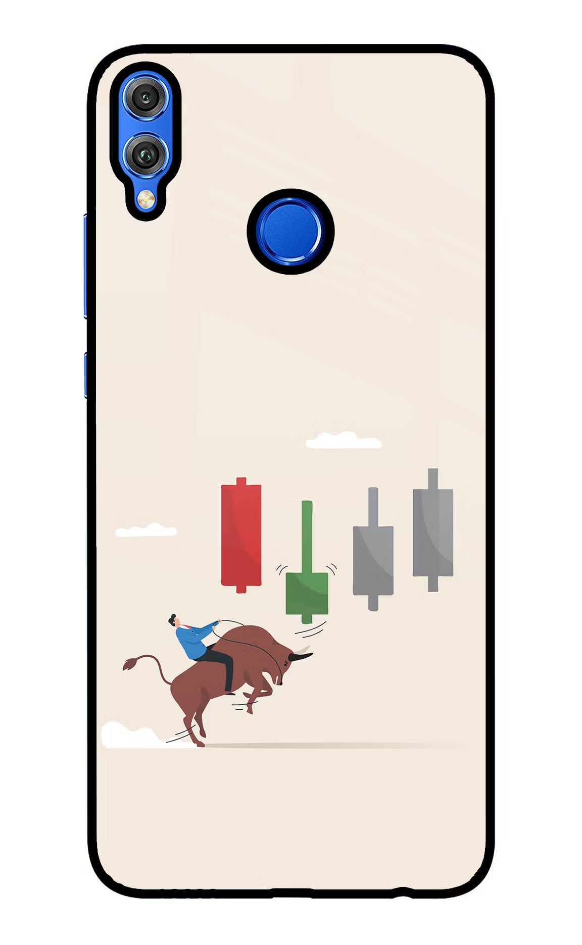 Bull Trading Momentum Honor 8X Back Cover - Bull Trading Momentum Honor 8X Glass Case Back Cover by Casekaro Bull Trading Momentum Honor 8X Glass Case Back Cover by Casekaro