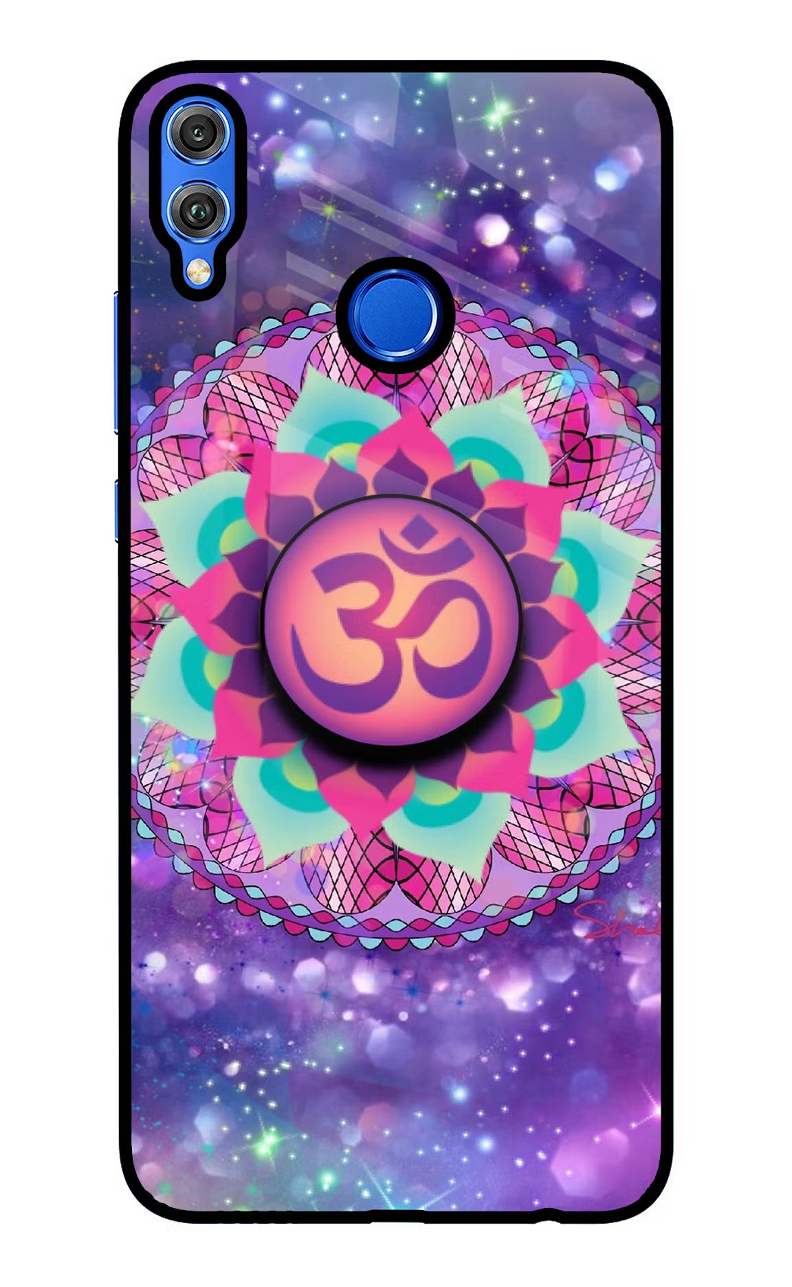 Om Purple Honor 8X Glass Case - Om Purple Honor 8X Glass Case Om Purple Honor 8X Glass Case