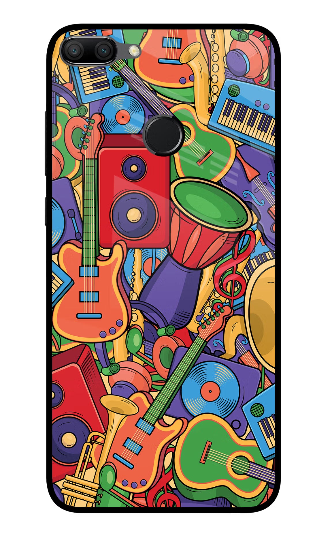 Music Instrument Doodle Honor 9N Glass Case - Music Instrument Doodle Honor 9N Glass Case Music Instrument Doodle Honor 9N Glass Case