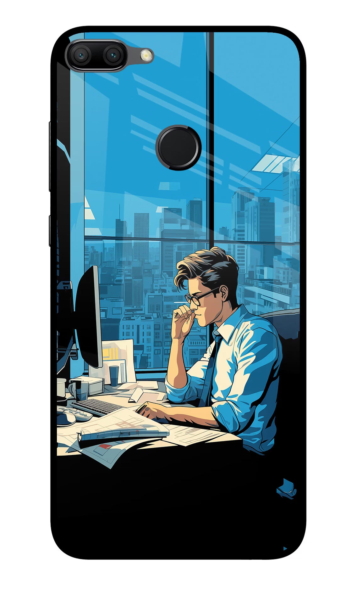 Focused Hustler (AI Generated) Honor 9N Glass Case - Focused Hustler (AI Generated) Honor 9N Glass Case Focused Hustler (AI Generated) Honor 9N Glass Case