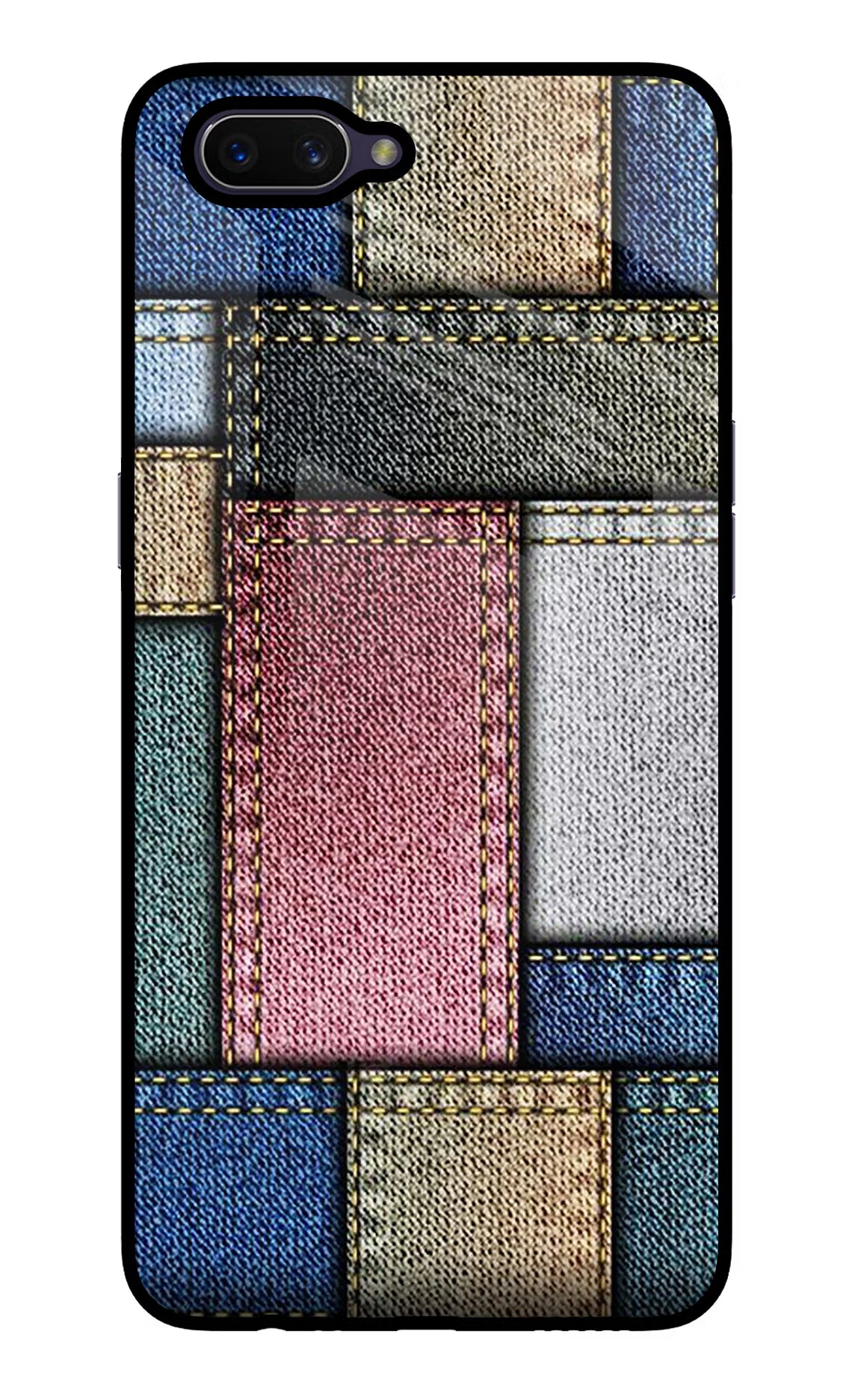 Multicolor Jeans Oppo A3S Glass Case - Multicolor Jeans Oppo A3S Glass Case Multicolor Jeans Oppo A3S Glass Case