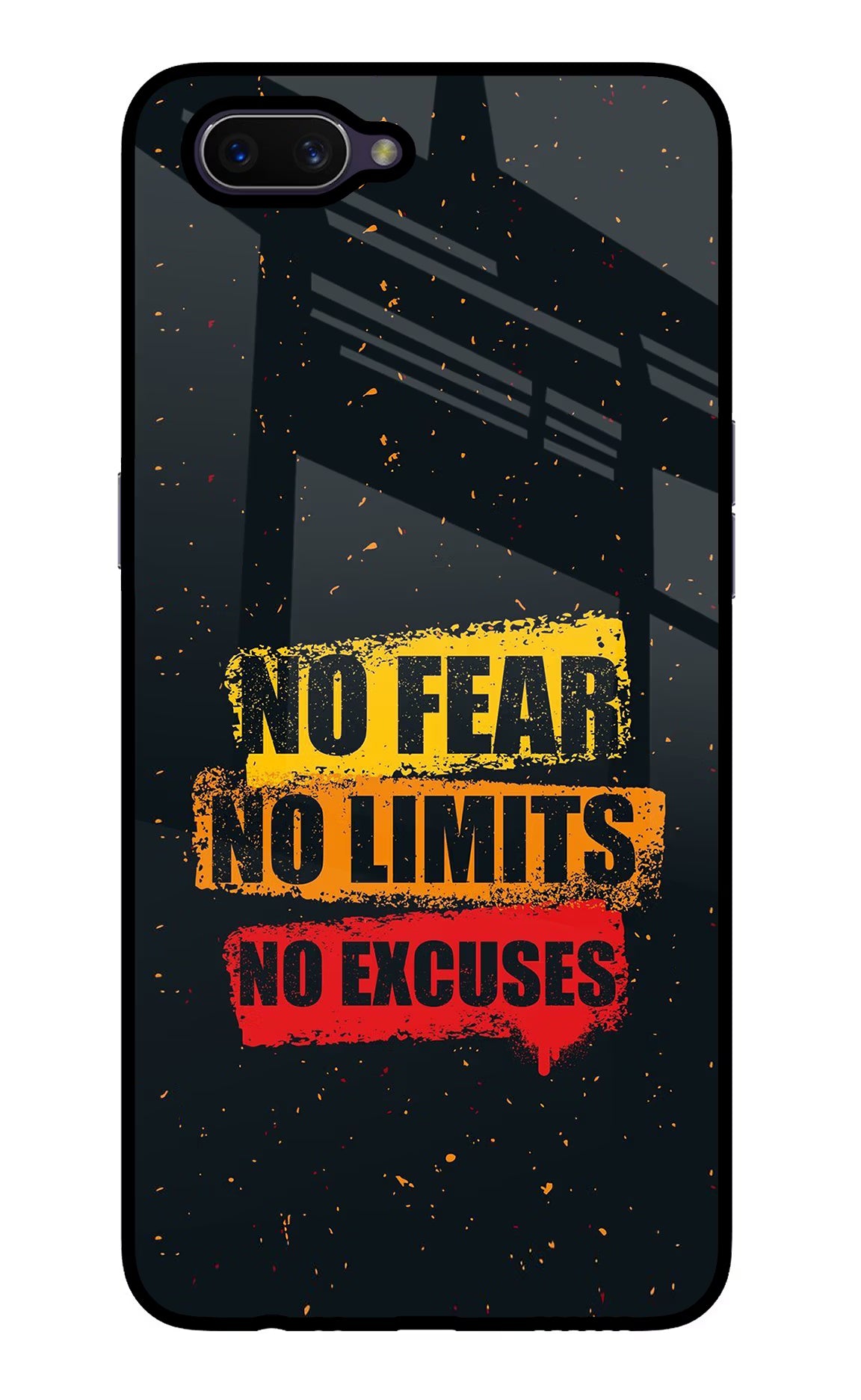 No Fear No Limits No Excuse Oppo A3S Glass Case - No Fear No Limits No Excuse Oppo A3S Glass Case No Fear No Limits No Excuse Oppo A3S Glass Case