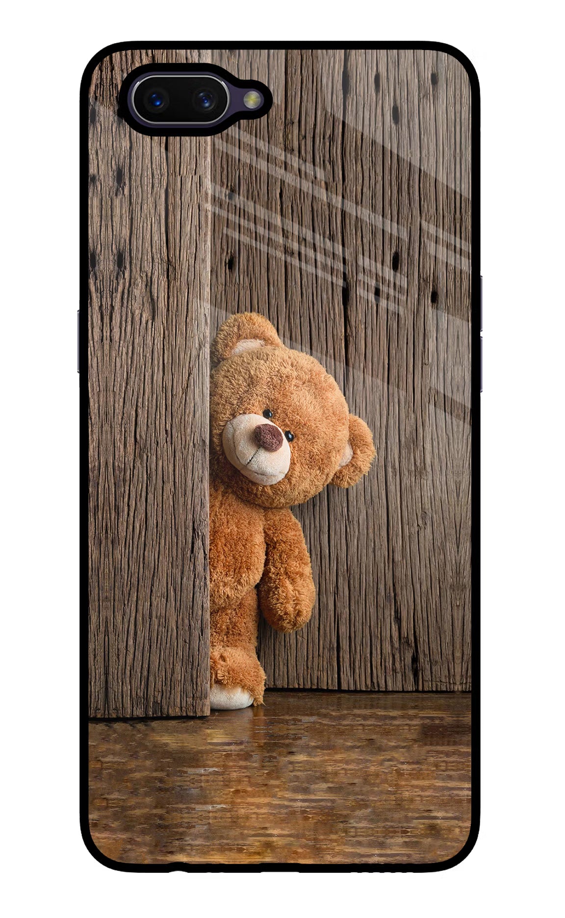 Teddy Wooden Oppo A3S Glass Case - Teddy Wooden Oppo A3S Glass Case Teddy Wooden Oppo A3S Glass Case