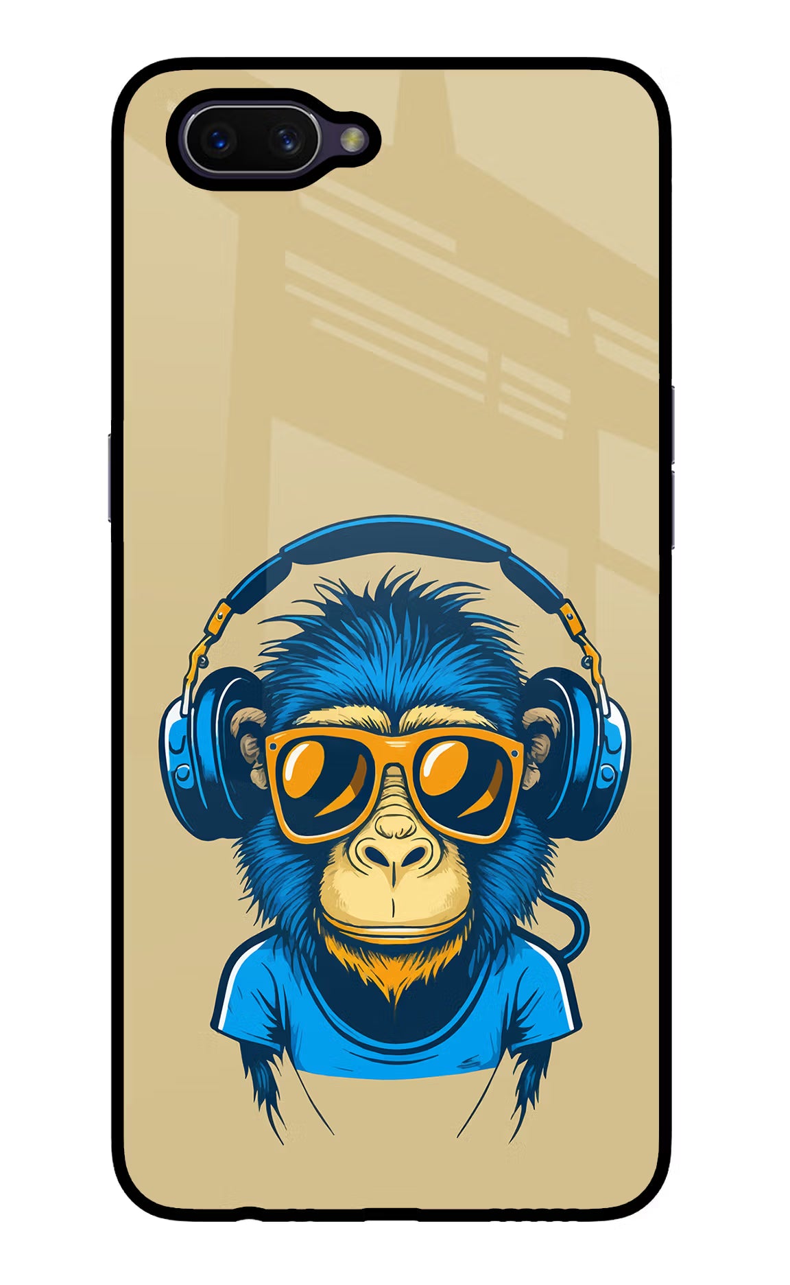 Monkey Headphone Oppo A3S Glass Case - Monkey Headphone Oppo A3S Glass Case Monkey Headphone Oppo A3S Glass Case