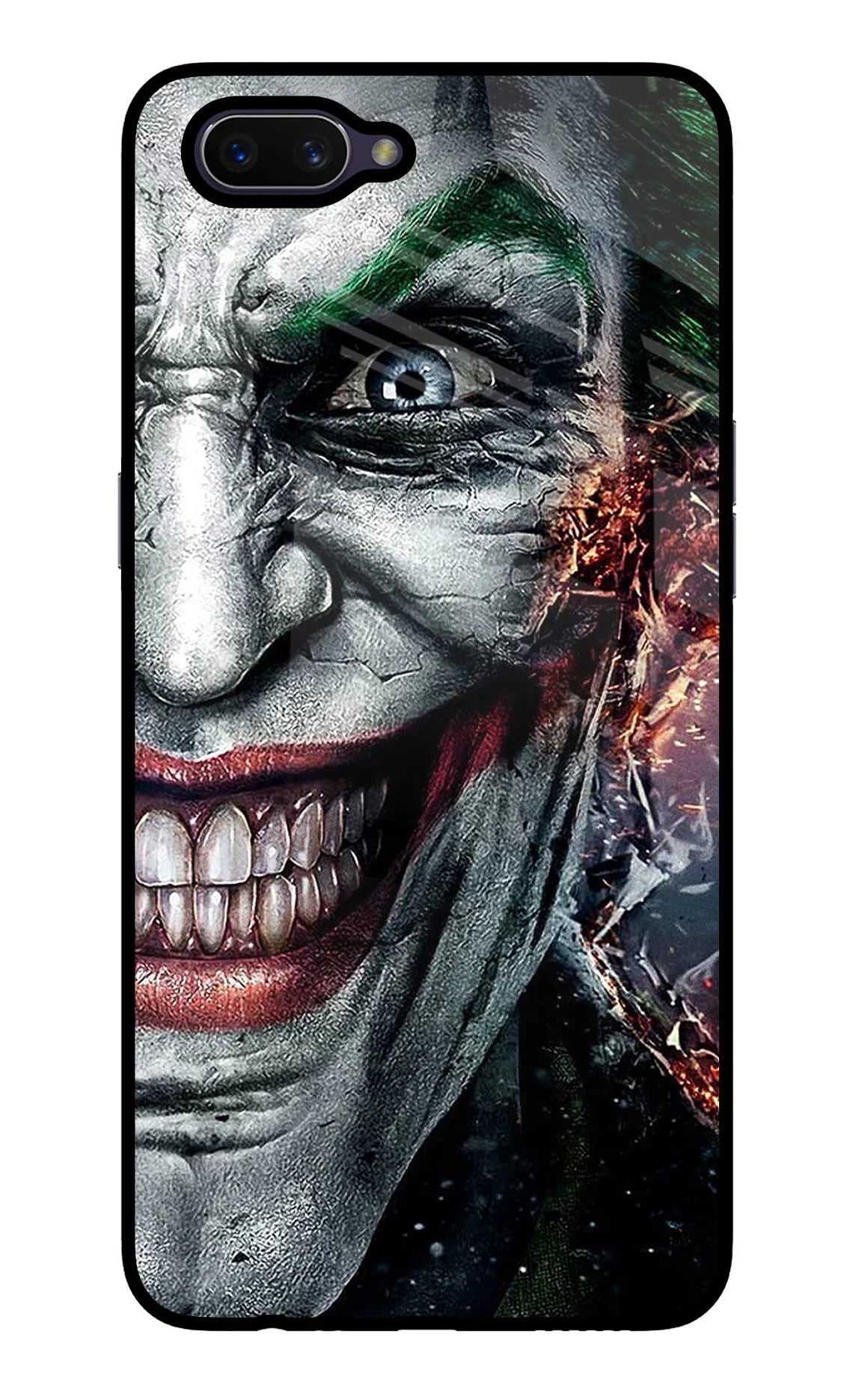 Joker Cam Oppo A3S Glass Case - Joker Cam Oppo A3S Glass Case Joker Cam Oppo A3S Glass Case