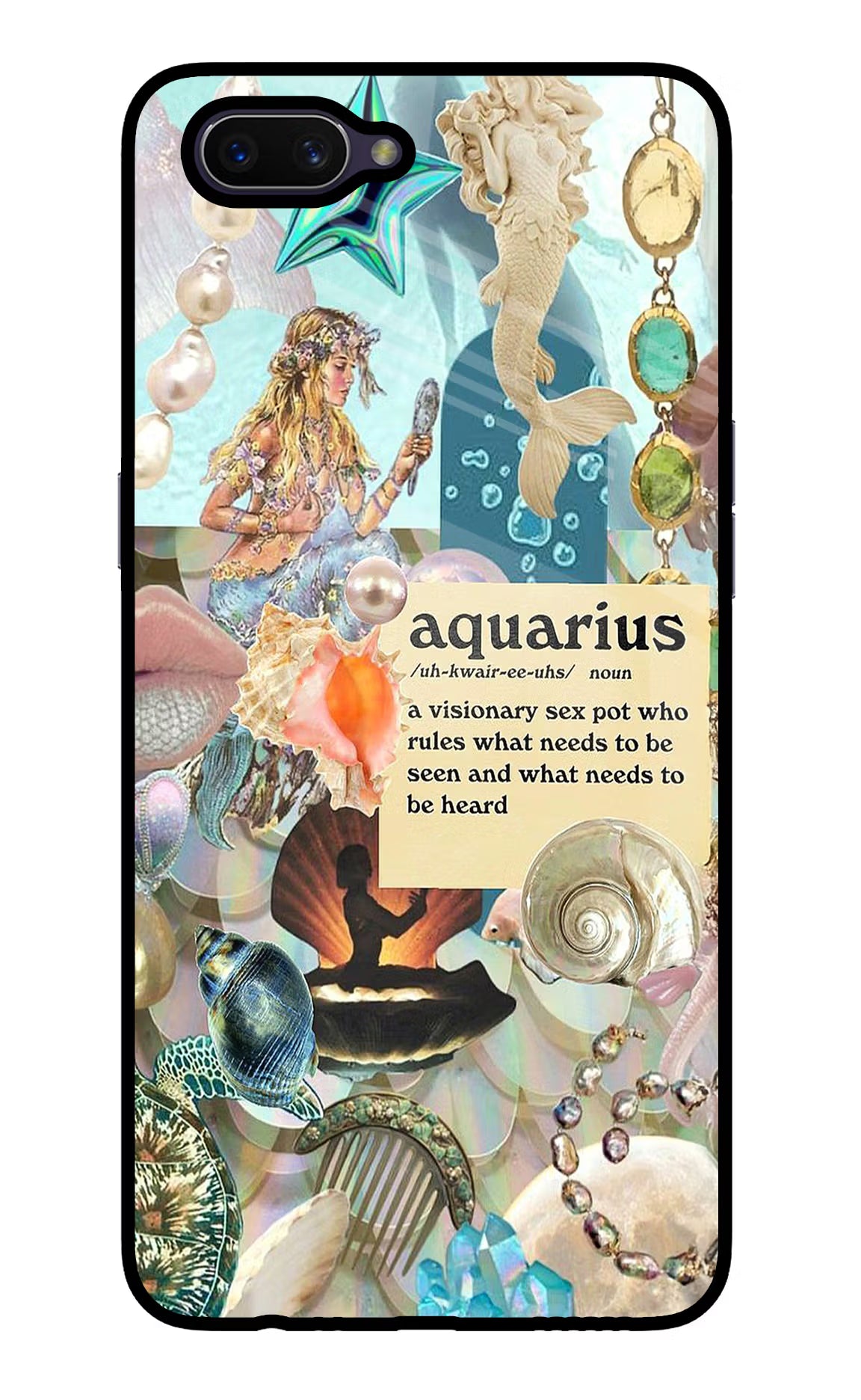 Aquarius Zodiac Oppo A3S Glass Case - Aquarius Zodiac Oppo A3S Glass Case Aquarius Zodiac Oppo A3S Glass Case