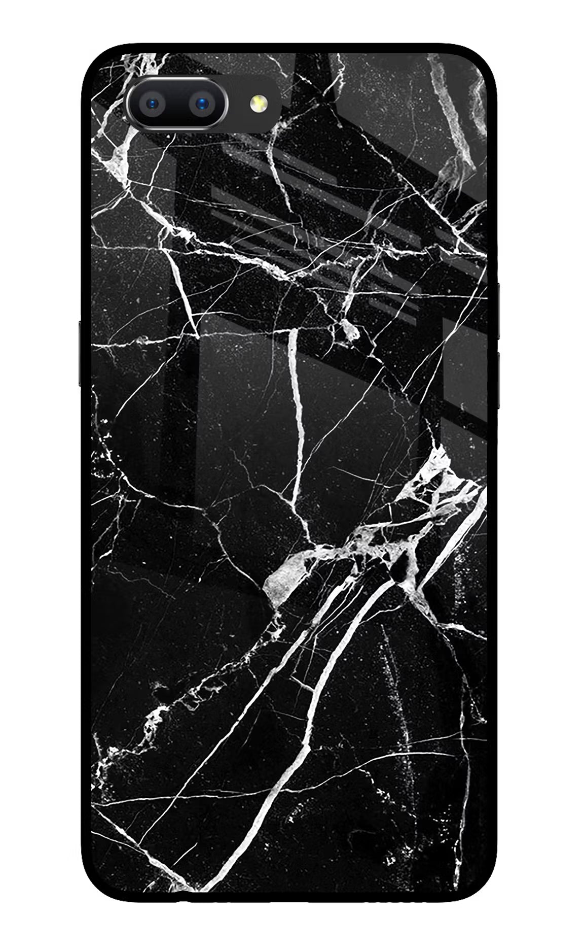 Black Marble Pattern Realme C1 Glass Case - Black Marble Pattern Realme C1 Glass Case Black Marble Pattern Realme C1 Glass Case