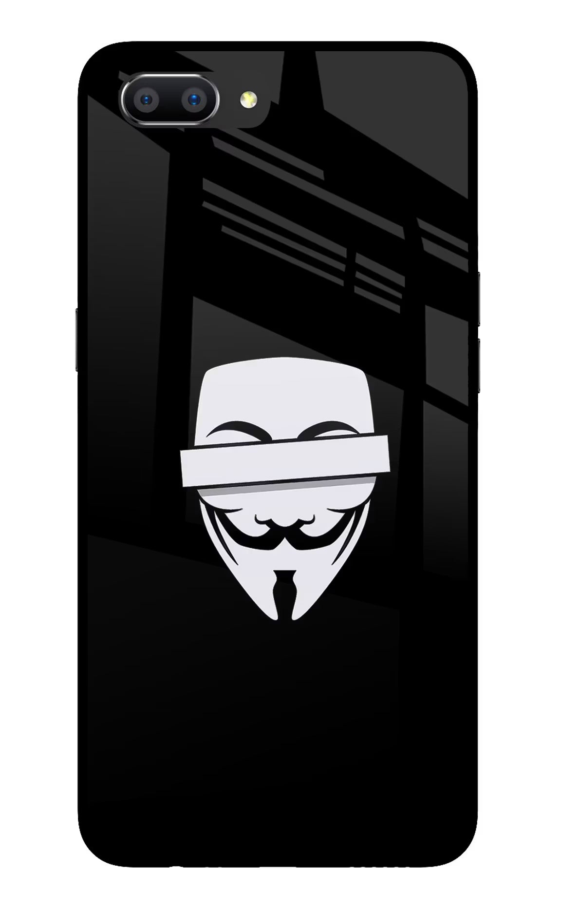 Anonymous Face Realme C1 Glass Case - Anonymous Face Realme C1 Glass Case Anonymous Face Realme C1 Glass Case