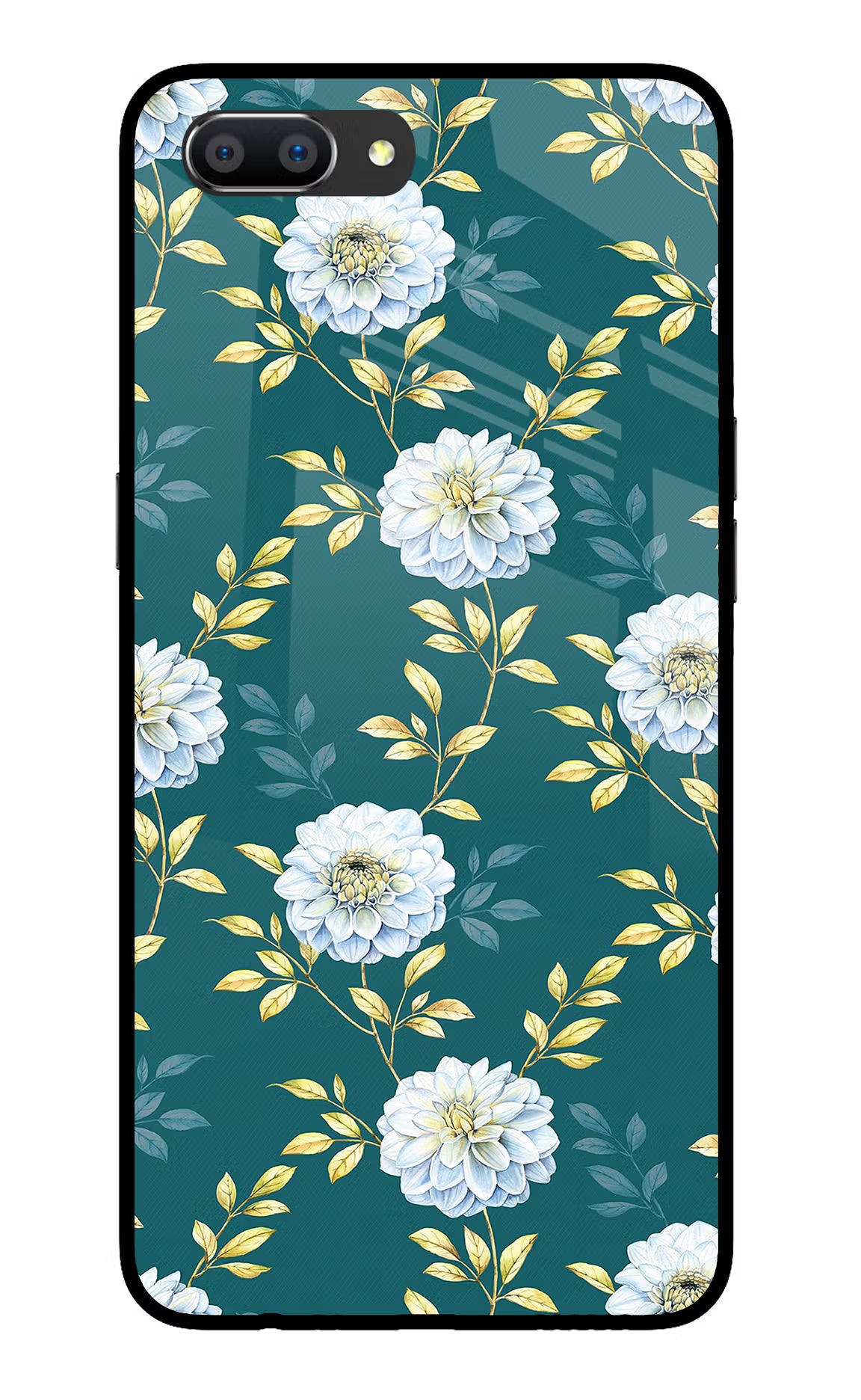 Flowers Realme C1 Glass Case - Flowers Realme C1 Glass Case Flowers Realme C1 Glass Case