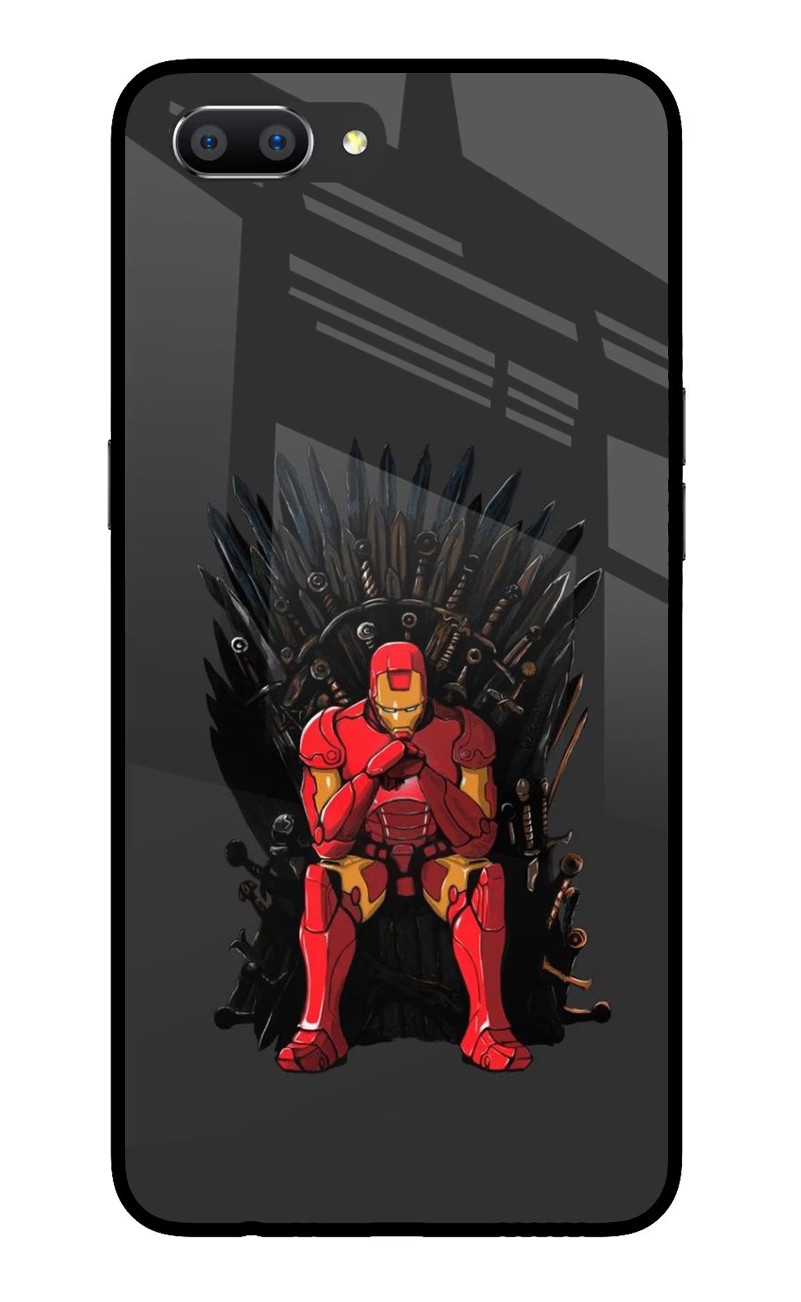 Ironman Throne Realme C1 Glass Case - Ironman Throne Realme C1 Glass Case Ironman Throne Realme C1 Glass Case