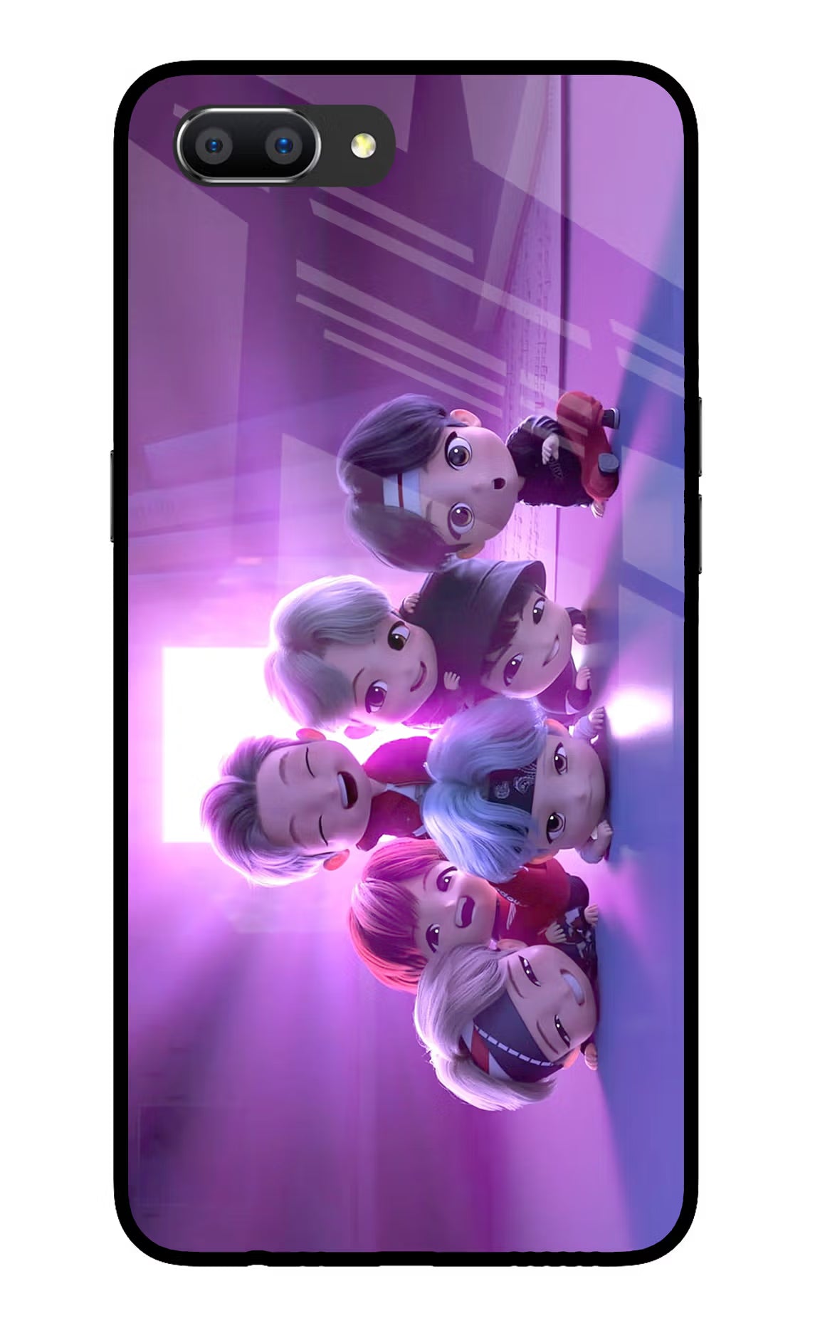BTS Chibi Realme C1 Glass Case - BTS Chibi Realme C1 Glass Case BTS Chibi Realme C1 Glass Case