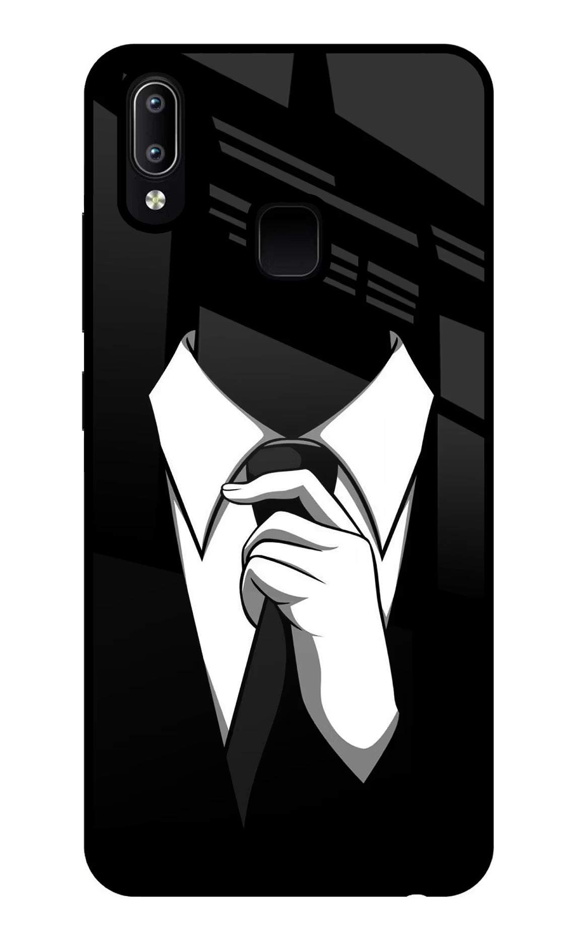 Black Tie Vivo Y91/Y93/Y95 Glass Case - Black Tie Vivo Y91/Y93/Y95 Glass Case Black Tie Vivo Y91/Y93/Y95 Glass Case