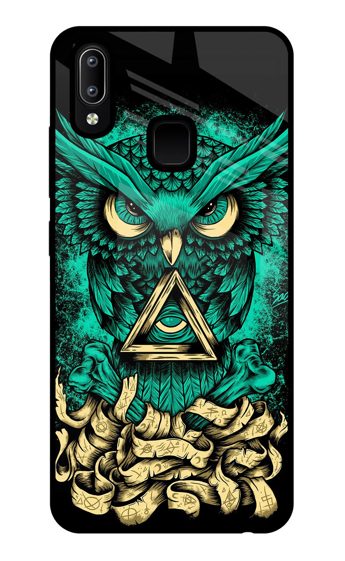 Green Owl Vivo Y91/Y93/Y95 Glass Case - Green Owl Vivo Y91/Y93/Y95 Glass Case Green Owl Vivo Y91/Y93/Y95 Glass Case