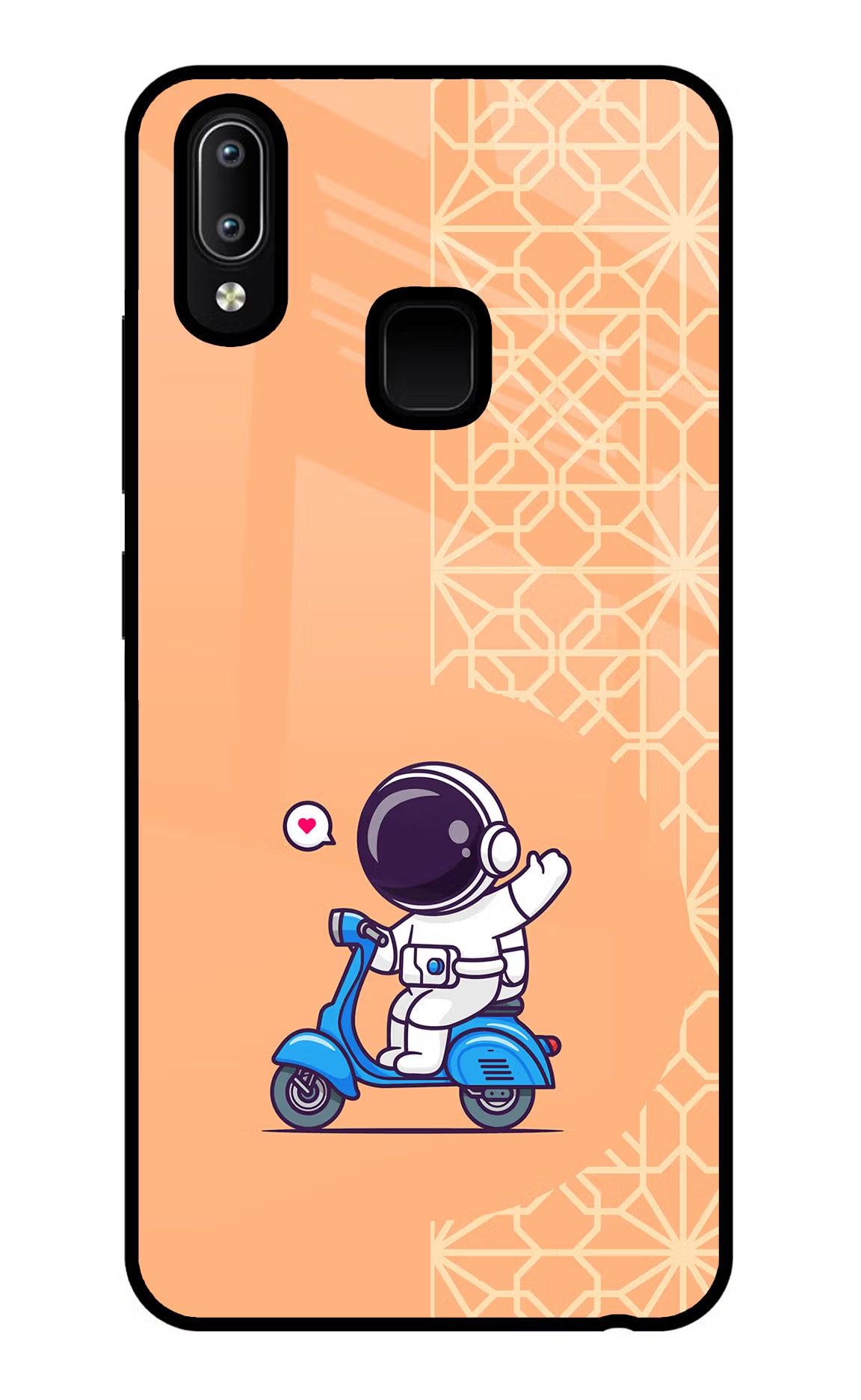 Cute Astronaut Riding Vivo Y91/Y93/Y95 Glass Case - Cute Astronaut Riding Vivo Y91/Y93/Y95 Glass Case Cute Astronaut Riding Vivo Y91/Y93/Y95 Glass Case