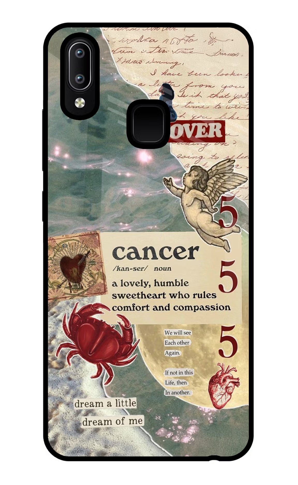 Cancer Zodiac Vivo Y91/Y93/Y95 Glass Case - Cancer Zodiac Vivo Y91/Y93/Y95 Glass Case Cancer Zodiac Vivo Y91/Y93/Y95 Glass Case