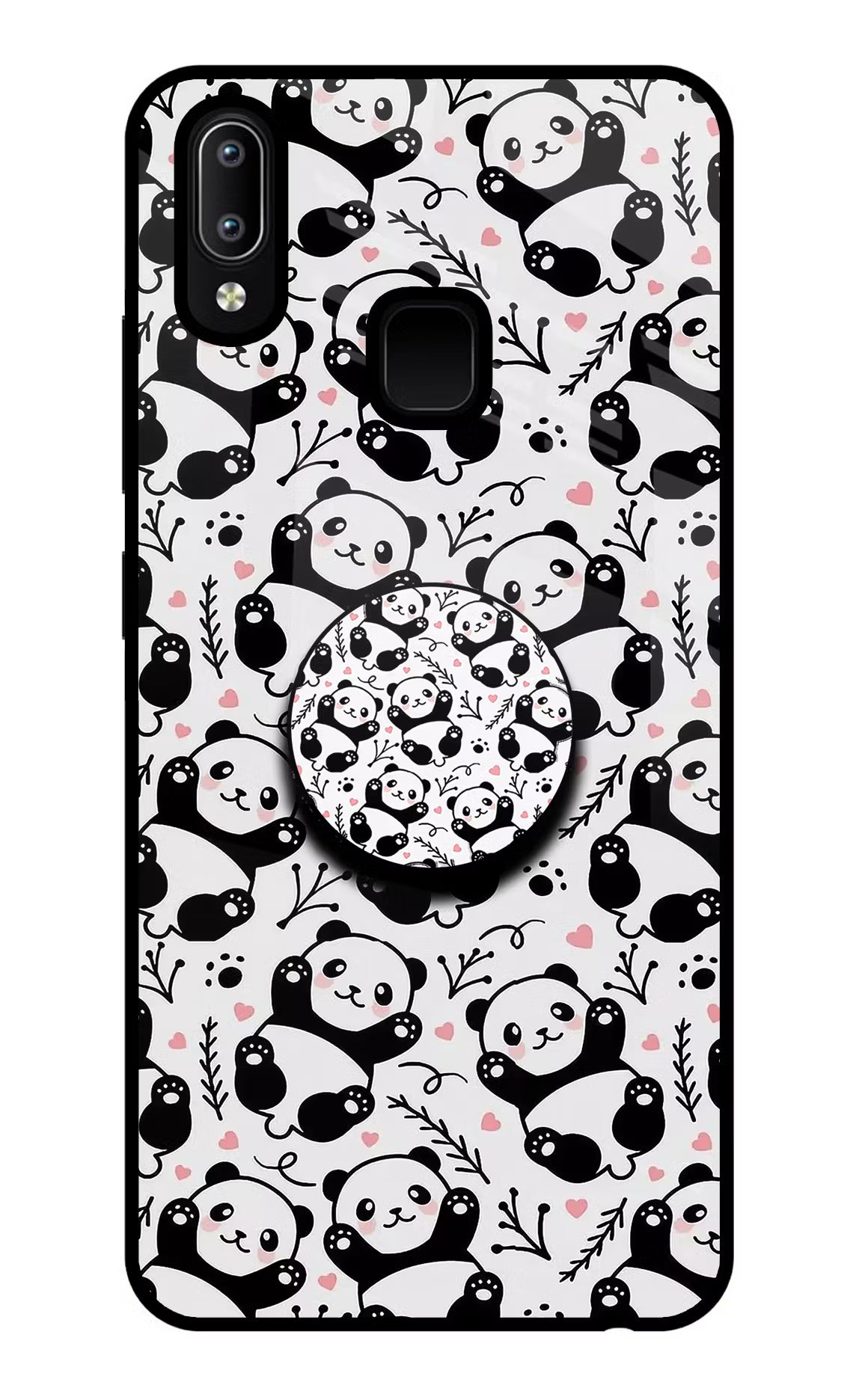 Cute Panda Vivo Y91/Y93/Y95 Glass Case - Cute Panda Vivo Y91/Y93/Y95 Glass Case Cute Panda Vivo Y91/Y93/Y95 Glass Case